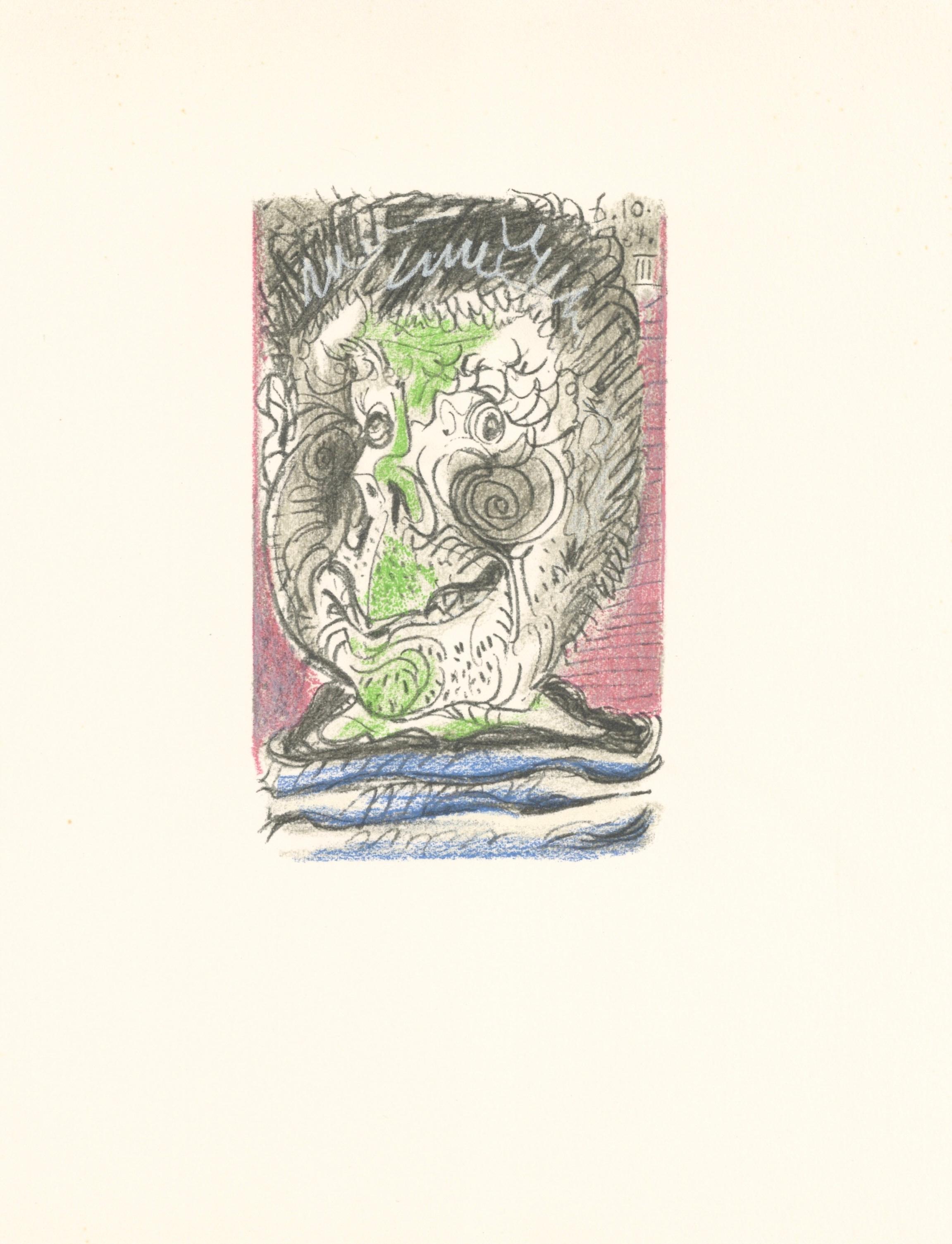 Lithograph and silkscreen with grease crayon, lithographic tusche, lead pencil, charcoal on vélin d'Arches paper. Paper size: 12.8 x 9.84 inches. Inscription: Unsigned and unnumbered, as issued. Catalogue raisonné reference: Goeppert, Sebastian, et