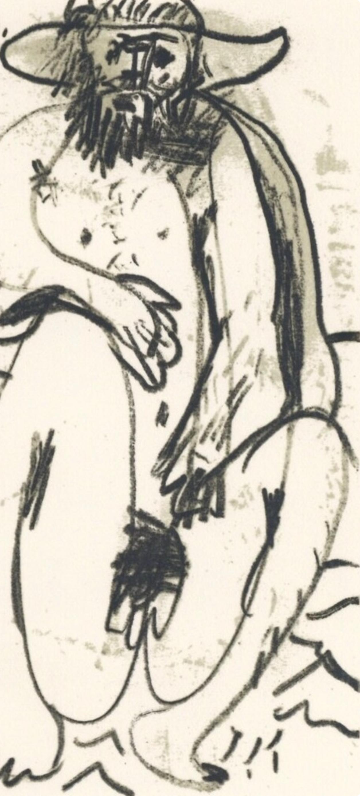 Picasso, 6.10.64. IV (Cramer 148), Le Goût du Bonheur (after) - Beige Figurative Print by Pablo Picasso