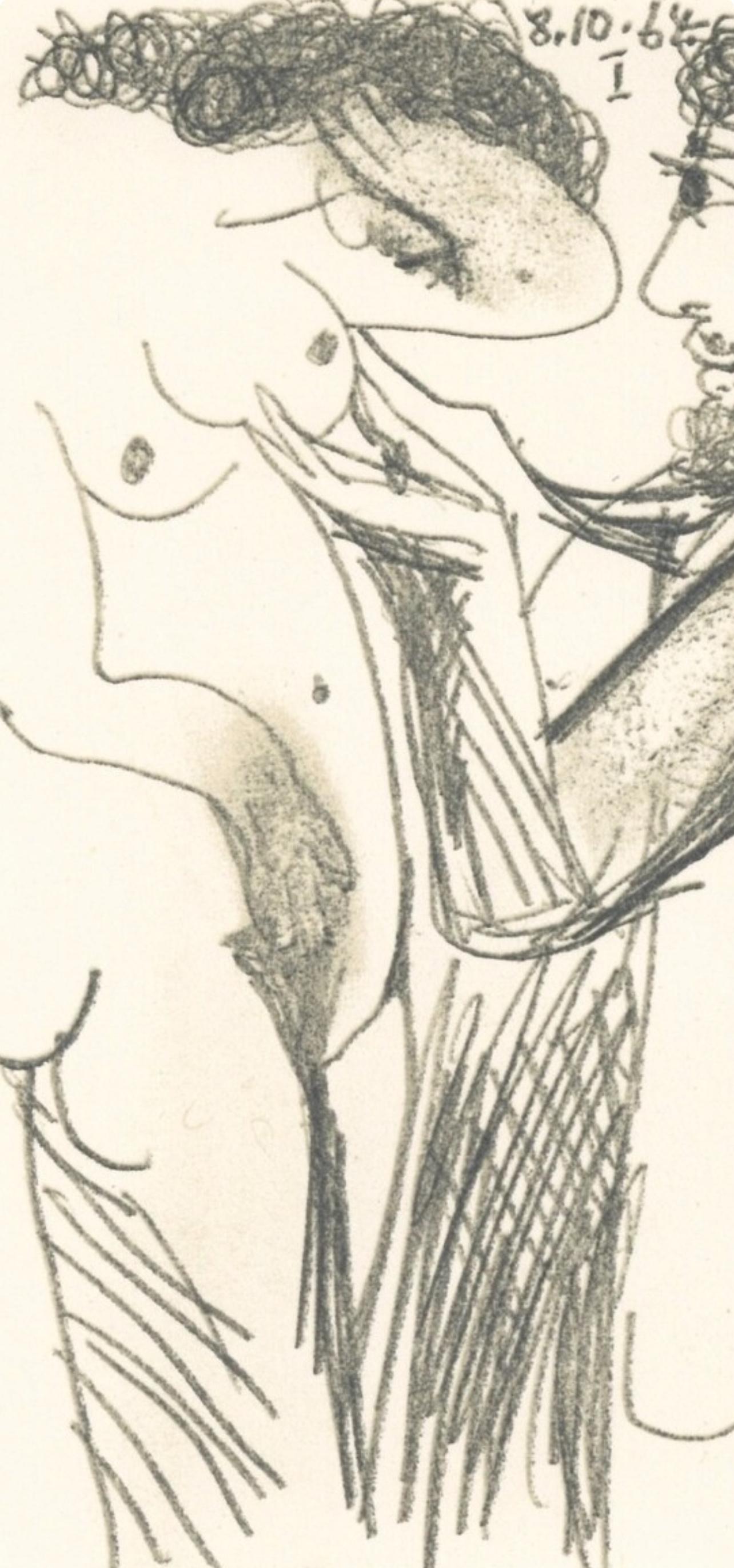 Picasso, 8.10.64. I (Cramer 148), Le Goût du Bonheur (after) - Cubist Print by Pablo Picasso