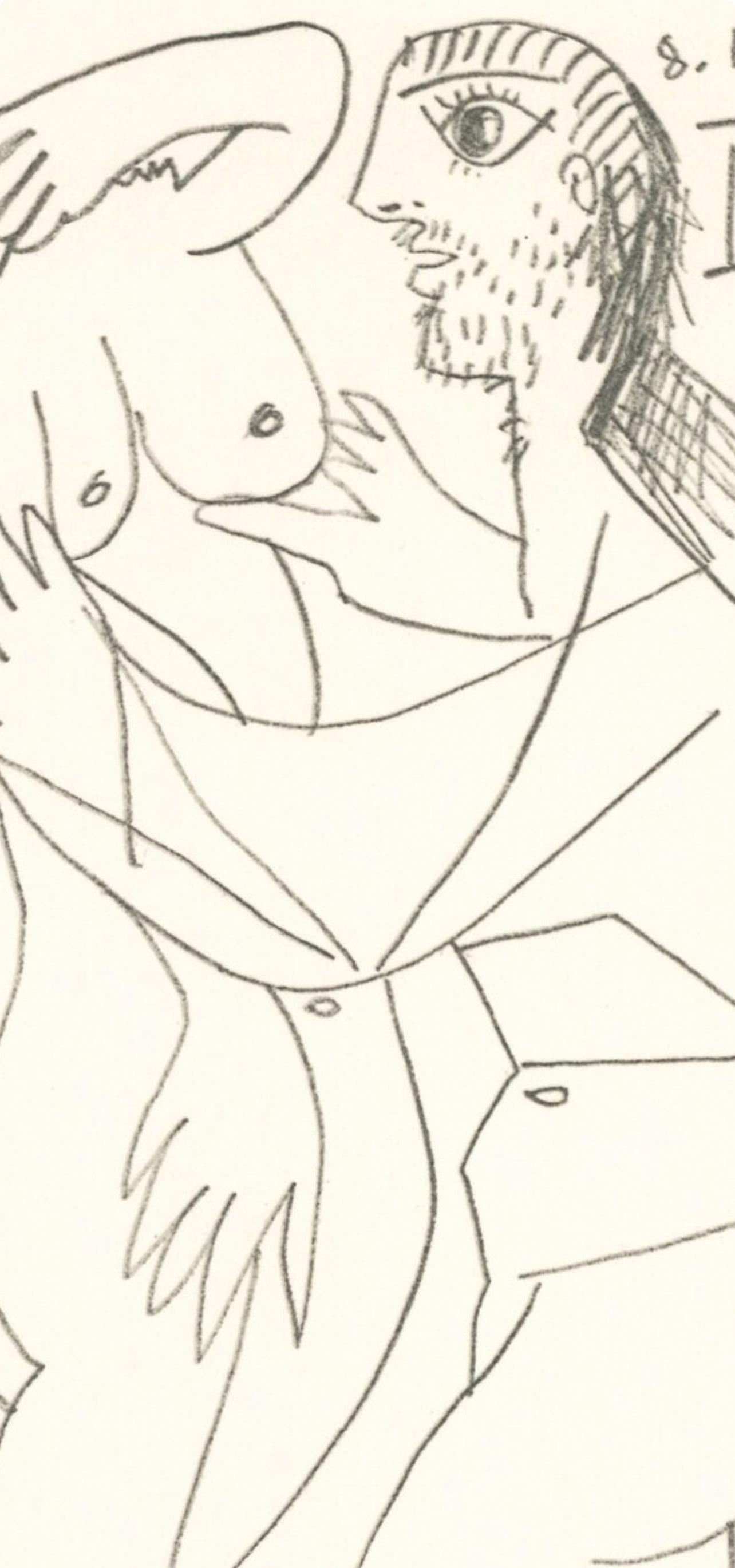 Picasso, 8.10.64. IX (Cramer 148), Le Goût du Bonheur (after) - Print by Pablo Picasso