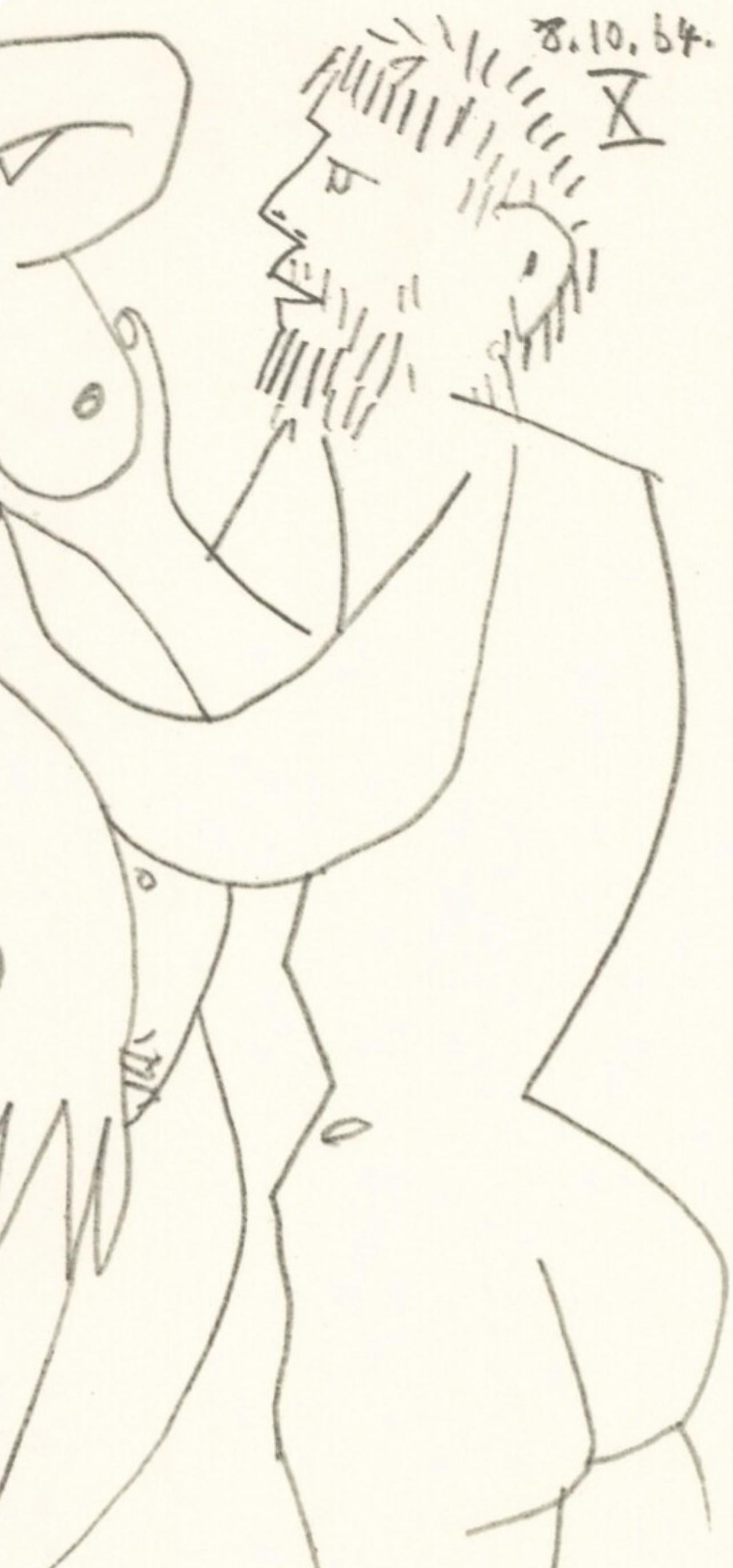 Picasso, 8.10.64. X (Cramer 148), Le Goût du Bonheur (after) - White Figurative Print by Pablo Picasso