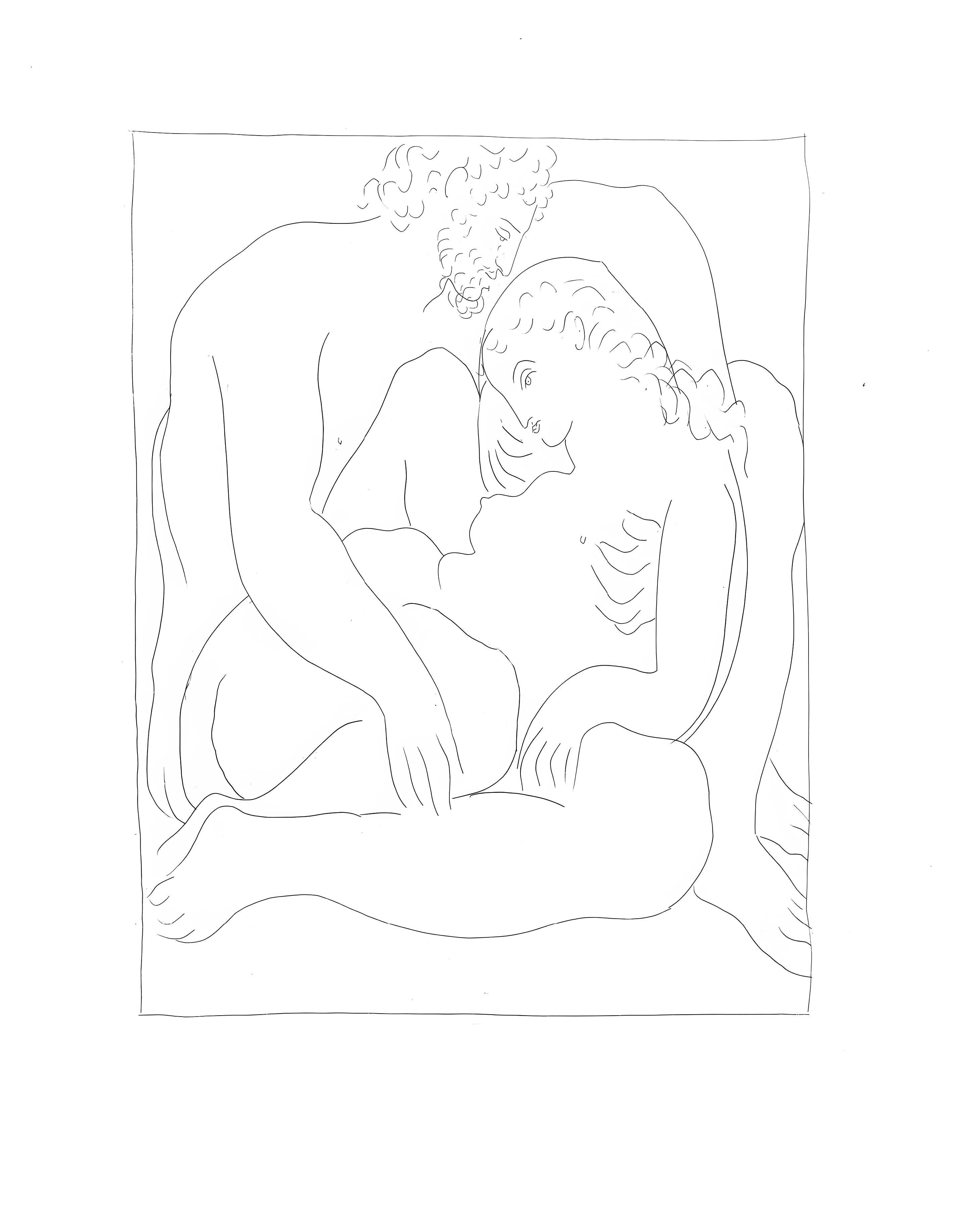 Lithograph on vélin papier Vergé fin blanc des papeteries de Bellerive paper. Paper size: 11.02 x 8.66 inches. Inscription: Unsigned and unnumbered, as issued. Notes: From the folio, Suite des reproductions des Eaux-fortes de Pablo Picasso pour