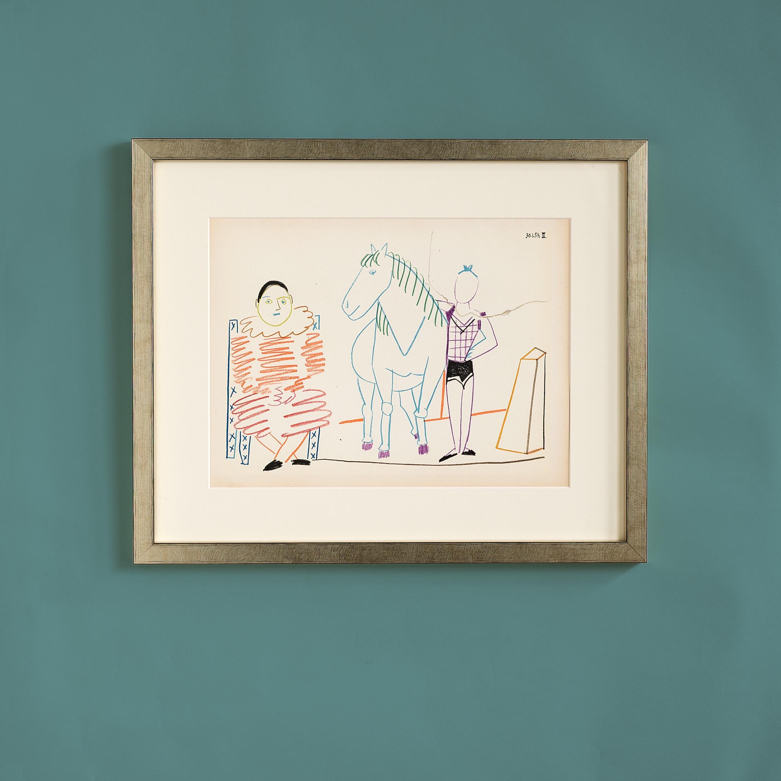 Pablo Picasso Figurative Print - Picasso and the Human Comedy, Verve Lithograph Print, 1954 Oringinal Lithograph