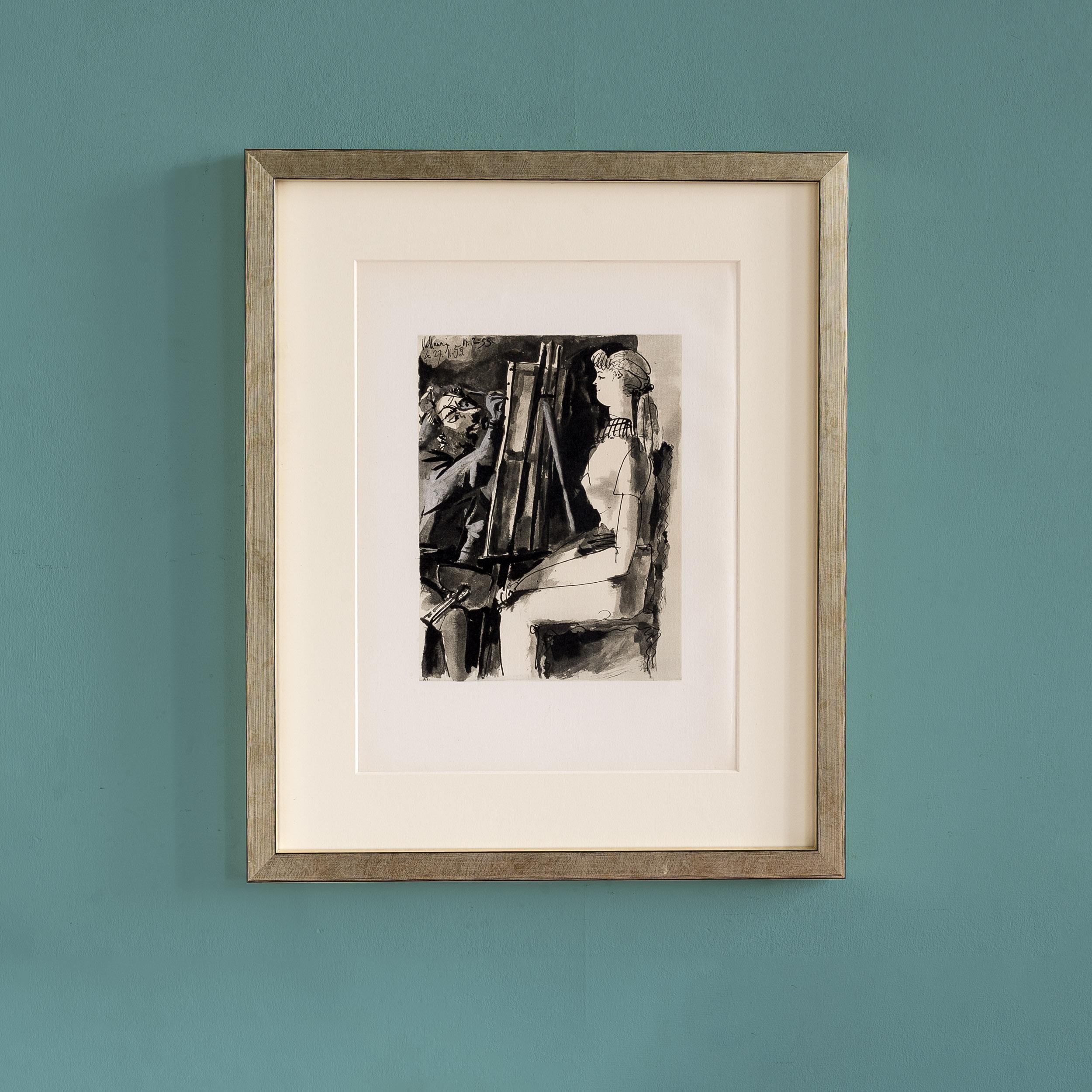 Pablo Picasso Figurative Print - Picasso and the Human Comedy, Verve Lithograph Print, 1954