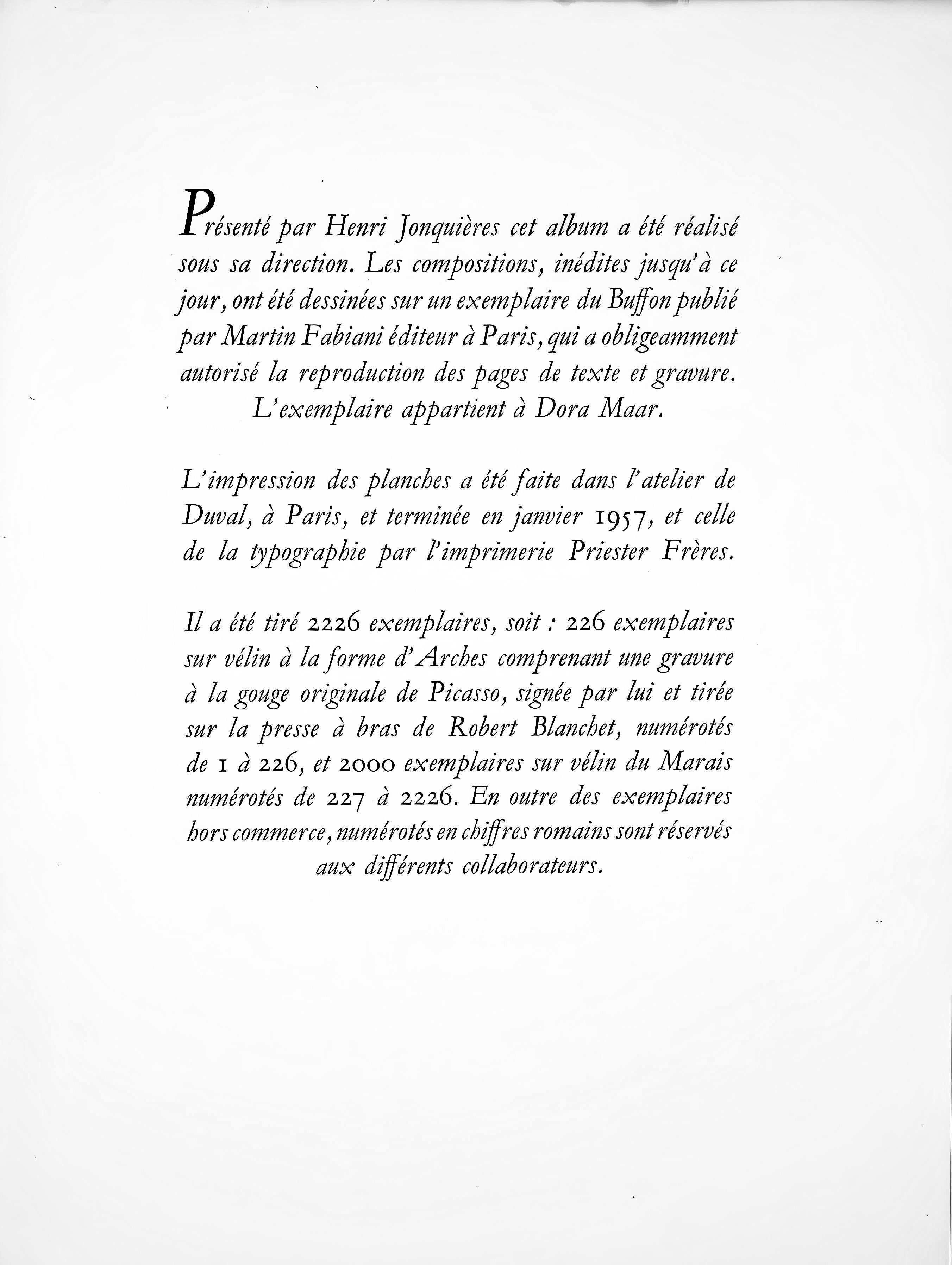 Picasso, Anes, sur une planche gravée (Cramer 84 ; Johnson/Stein 77) (d'après) en vente 3