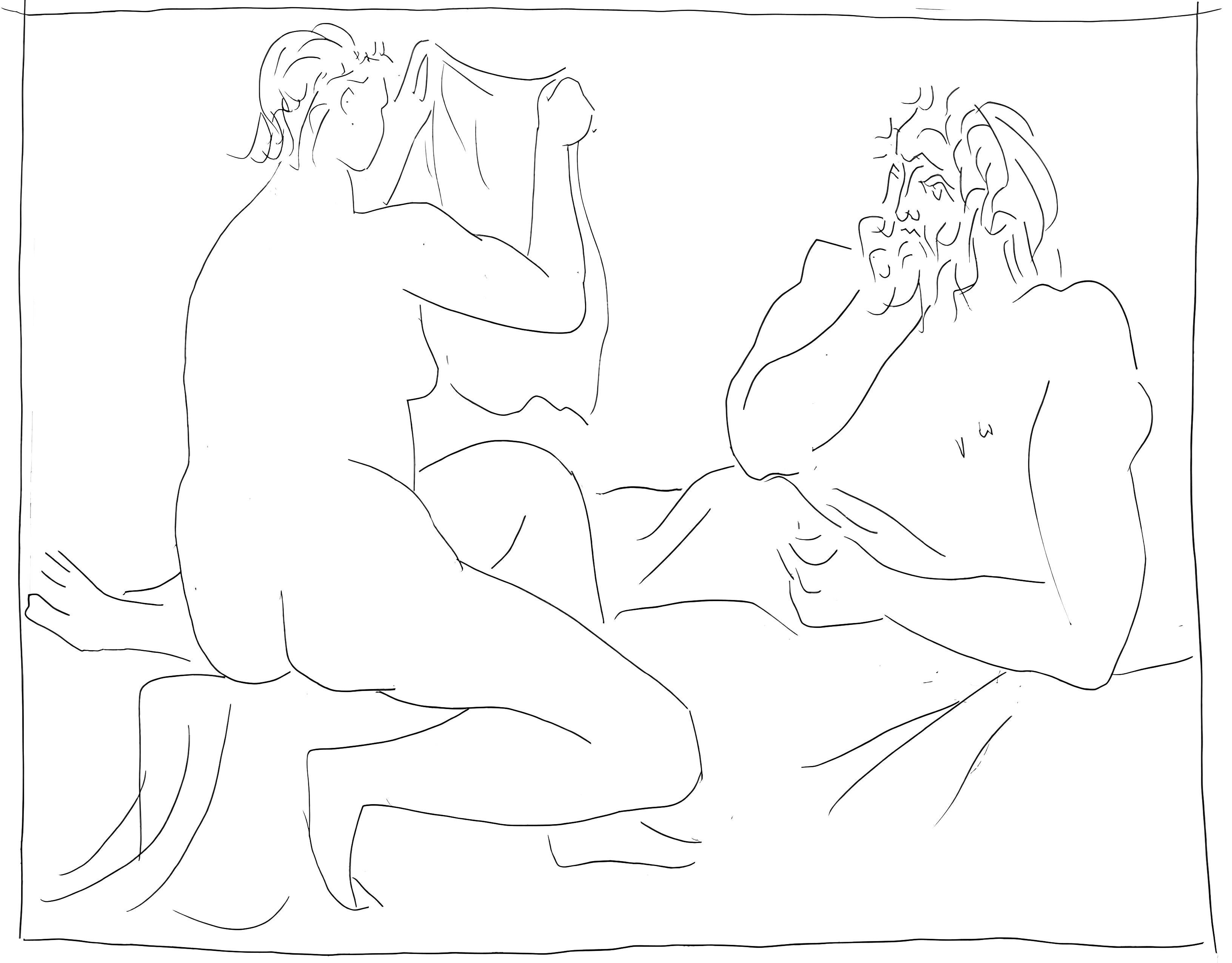 Pablo Picasso Abstract Print - Picasso, Arachnée montrant son travail, Les Métamorphoses (after)