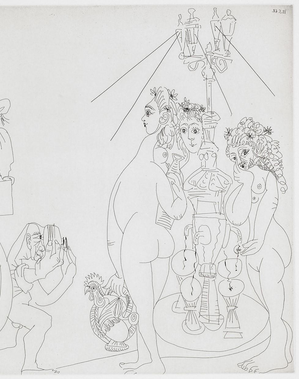 Picasso at the Fountain of Canaletas (347 Series, B.1561), 1968 For Sale 1