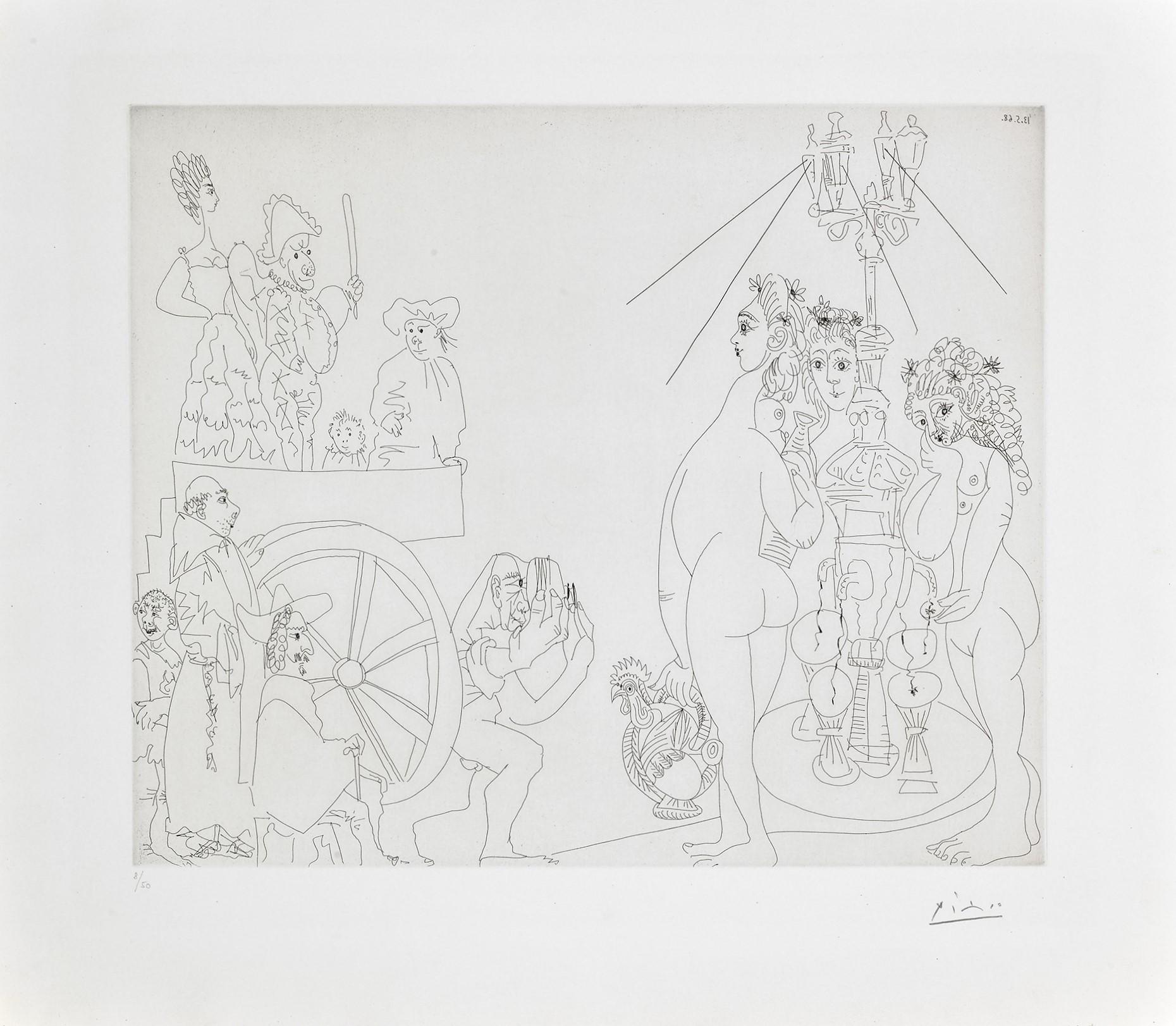 Picasso at the Fountain of Canaletas (347 Series, B.1561), 1968 - Print by Pablo Picasso