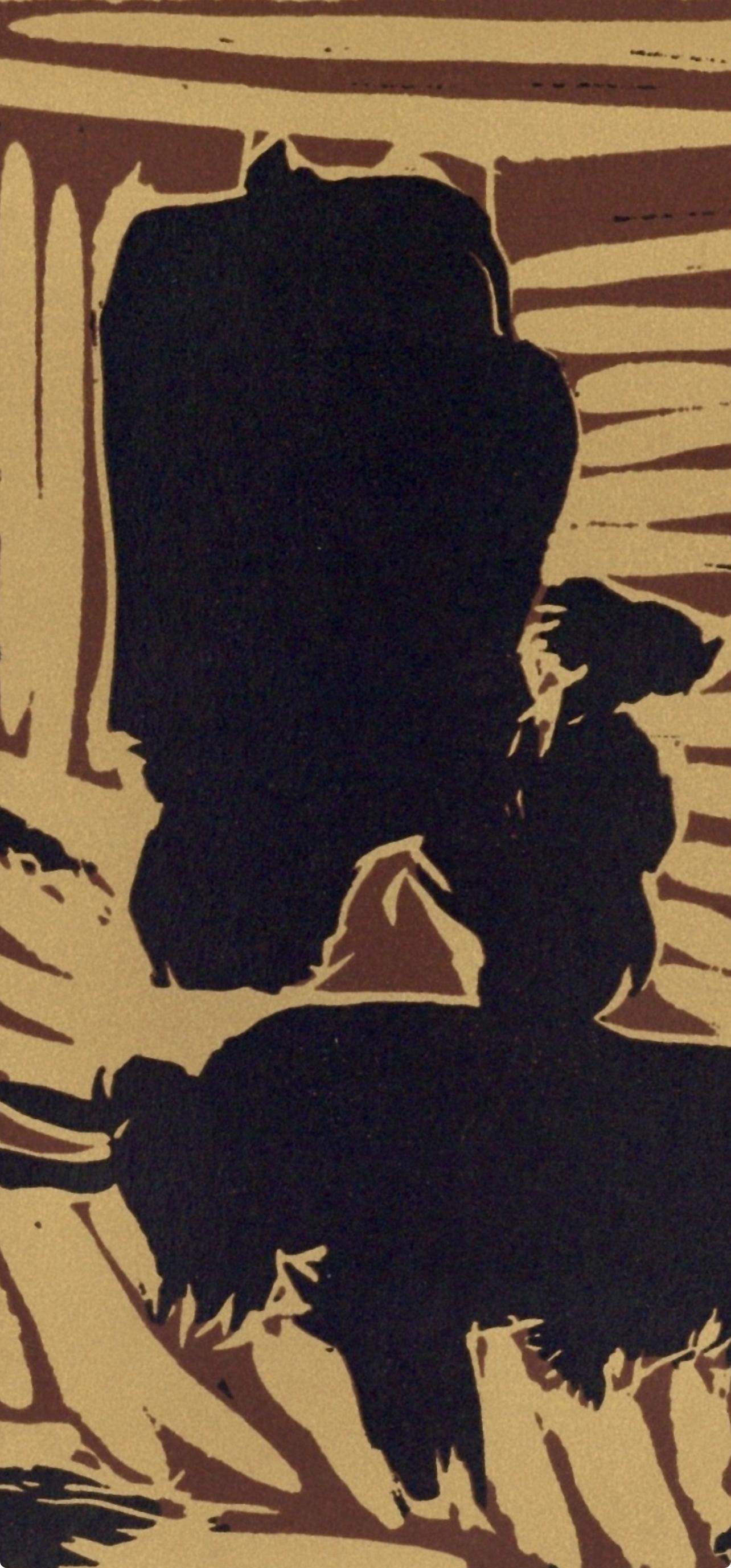 Picasso, Avant la pique (Orozco 214), Grabados al linóleo (après) - Cubisme Print par Pablo Picasso