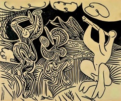 Picasso, Bacchanale : Flûtiste, danseurs avec cymbales, Éditions Cercle d'Art (d'après)