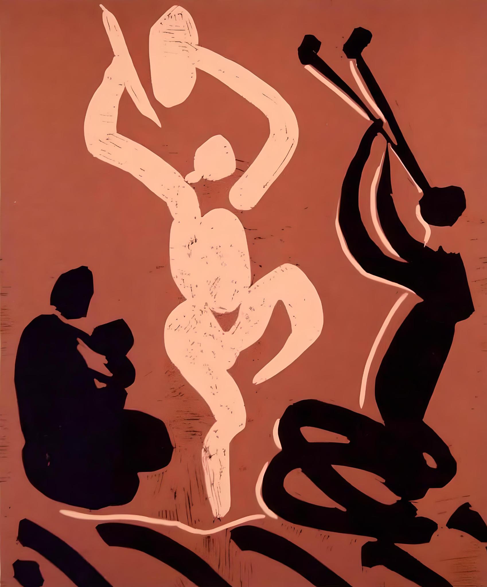Landscape Print Pablo Picasso - Picasso, Bacchanale, femme assise tenant un bébé, Éditions Cercle d'Art (d'après)