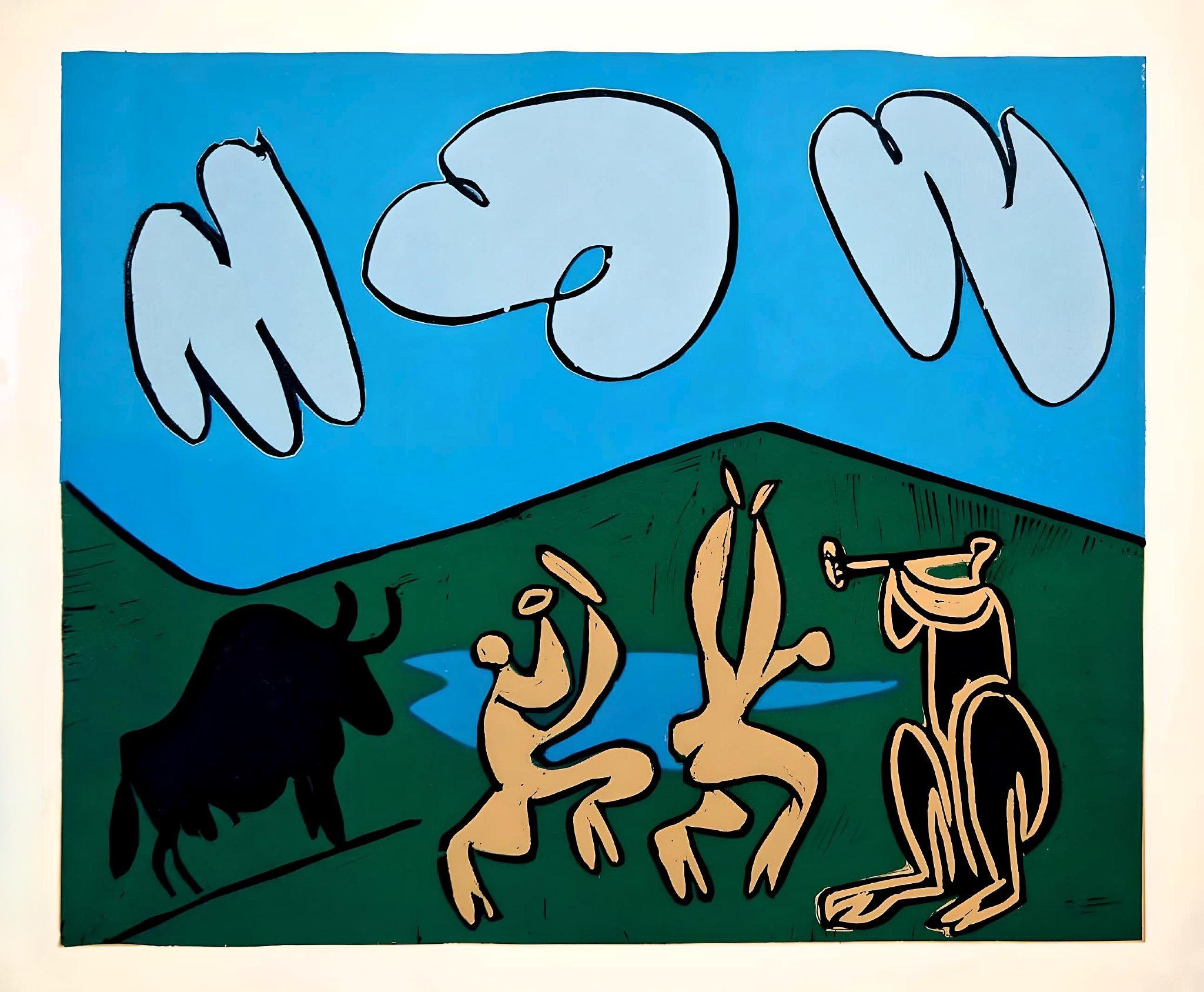 Picasso, Bacchanale avec un taureau noir, Éditions Cercle d'Art (d'après) en vente 1