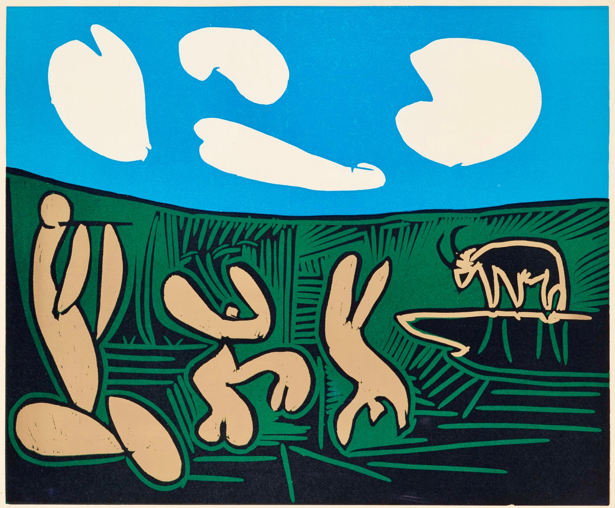 Picasso, Bacchanale à l'acrobate (Orozco 214), Grabados al linóleo (after)