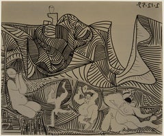 Picasso, Bacchanale au hibou (Orozco 214), Grabados al linóleo (d'après)