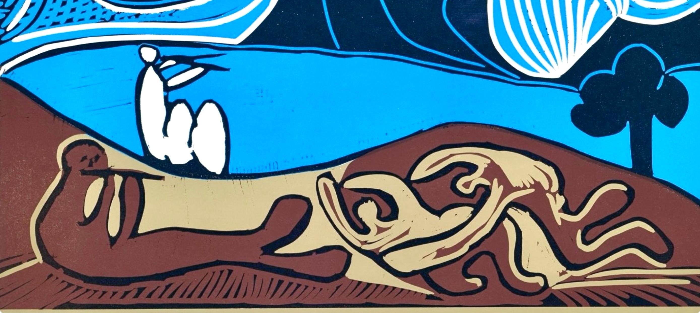 Picasso, Bacchanale (Orozco 214), Grabados al linóleo (nach) – Print von Pablo Picasso