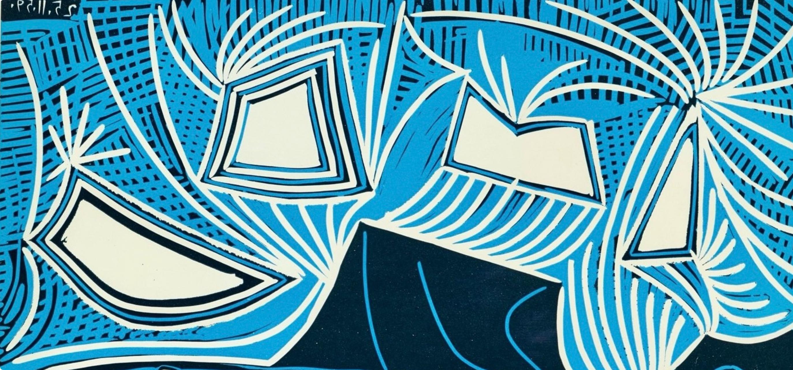 Picasso, Bacchanale (Orozco 214), Grabados al linóleo (nach) (Kubismus), Print, von Pablo Picasso
