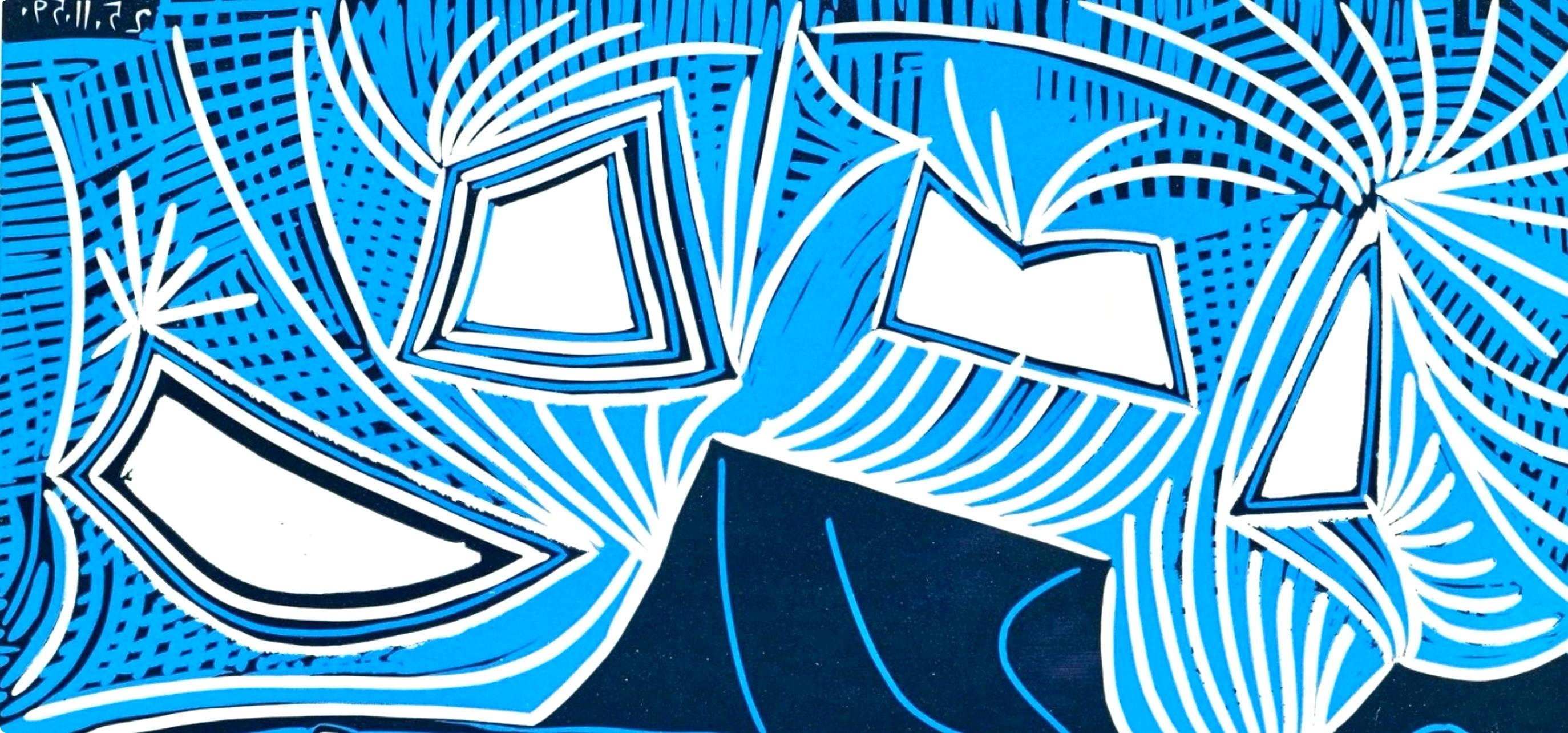 Picasso, Bacchanale (Orozco 214), Grabados al linóleo (nach) (Kubismus), Print, von Pablo Picasso