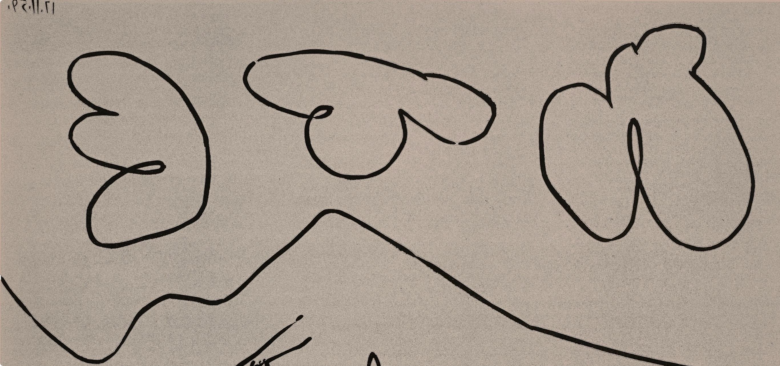 Picasso, Bacanal (Orozco 214), Grabados al linóleo (después) - Figurative Print Marrón de Pablo Picasso