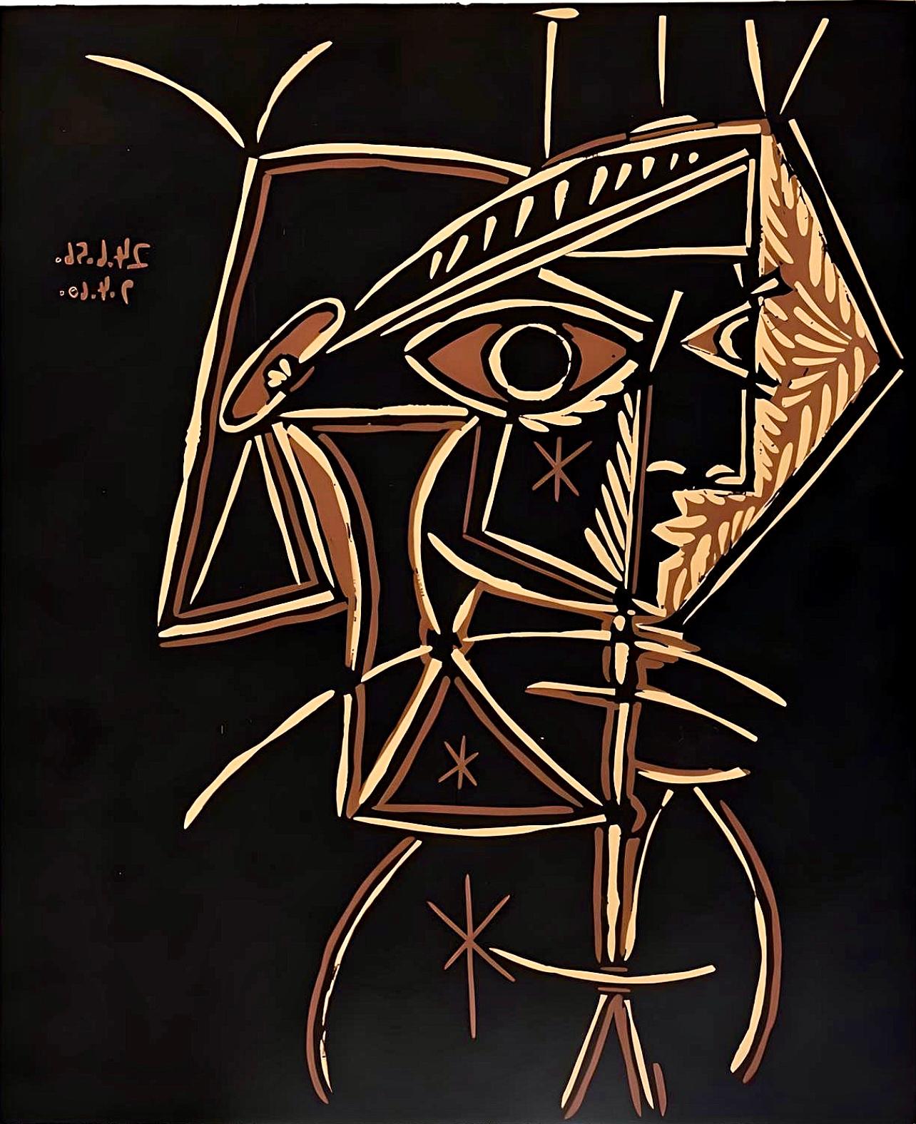 Picasso, Bust of a Woman: Jacqueline, Pablo Picasso-Linogravures (after)