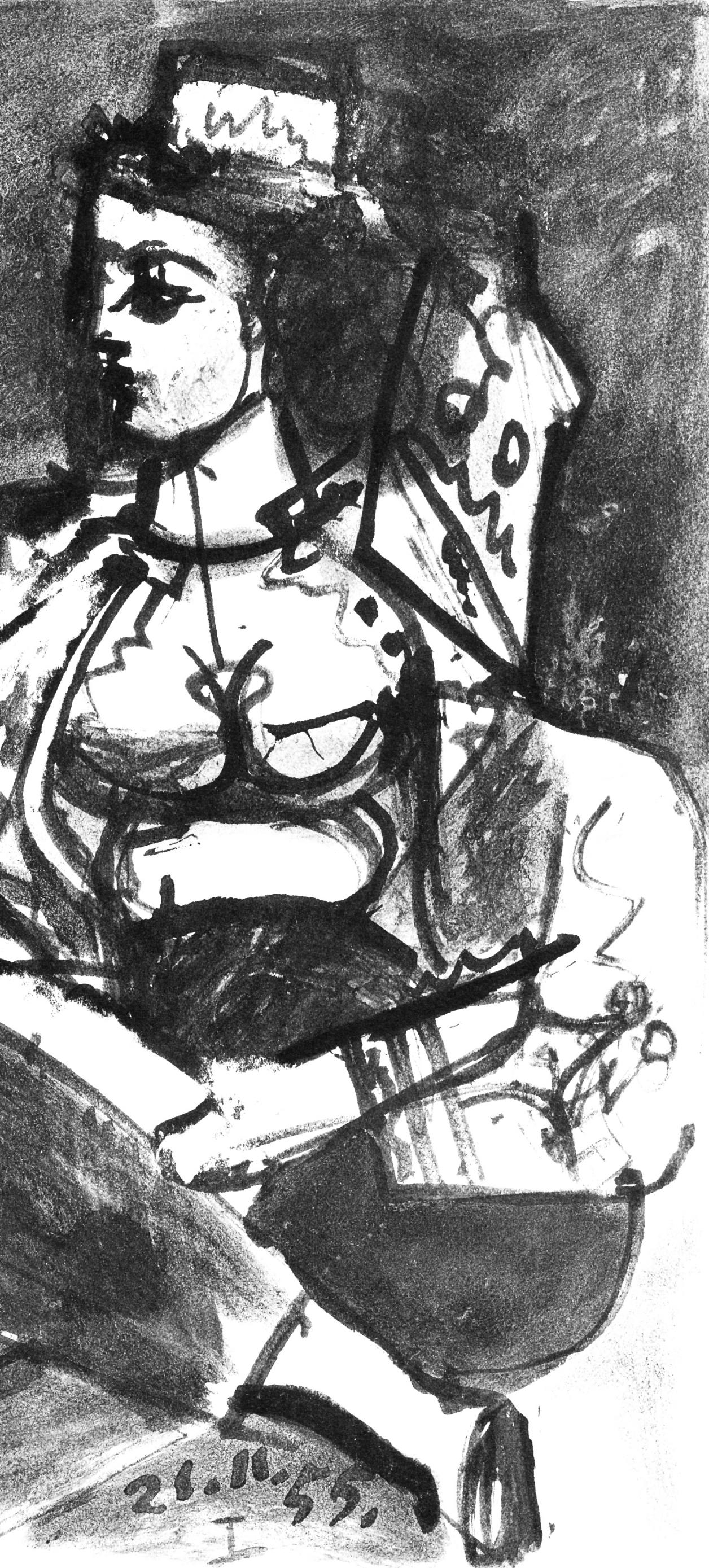 Picasso, Carnet de la Californie IV (Bloch/Livres 94; Cramer 101) (dopo) - Figurative Print Nero di Pablo Picasso