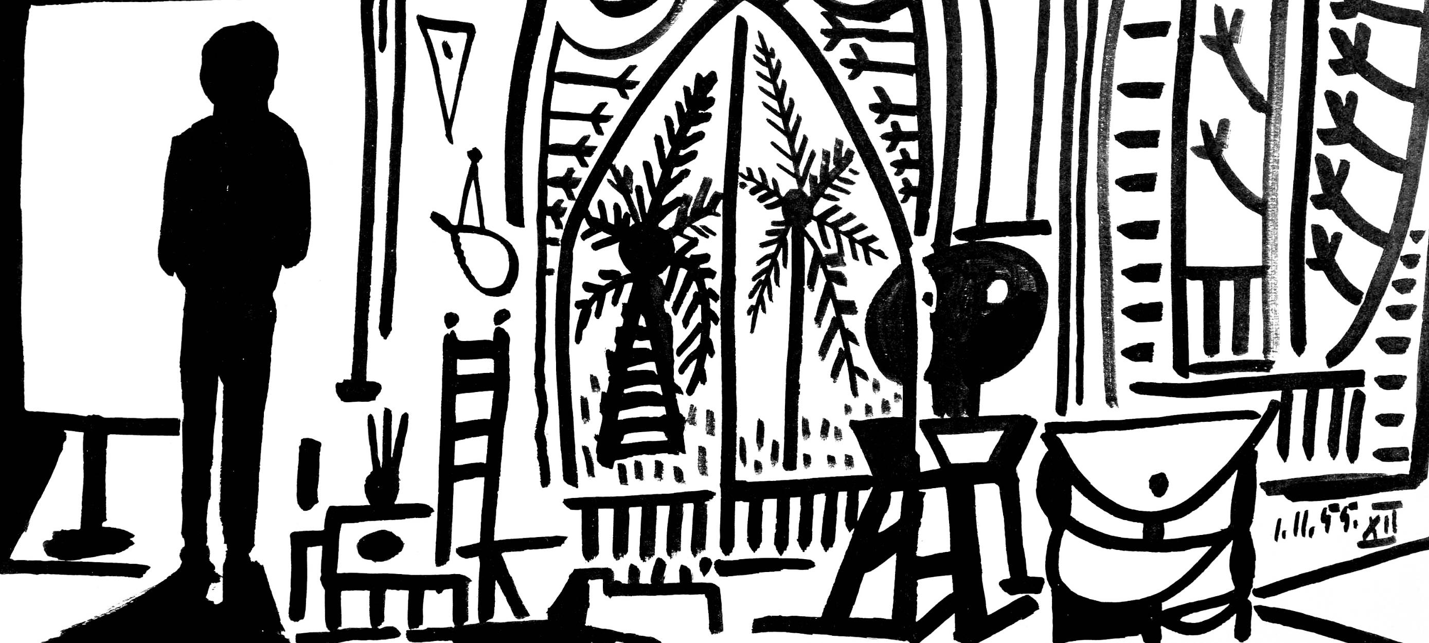 Picasso, Carnet de la Californie IX (Bloch/Livres 94; Cramer 101) (after) - Black Abstract Print by Pablo Picasso