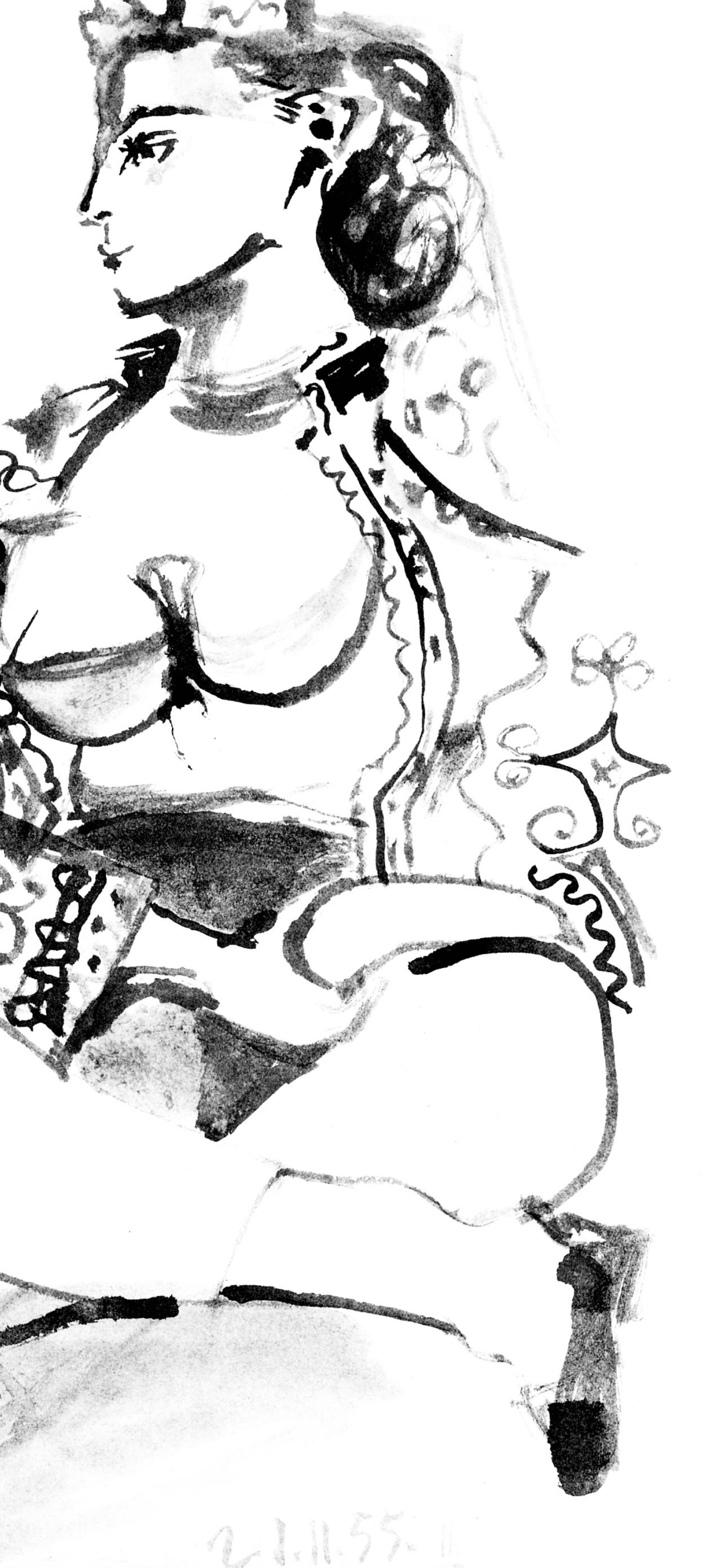 Picasso, Carnet de la Californie VI (Bloch/Livres 94; Cramer 101) (dopo) - Figurative Print Grigio di Pablo Picasso