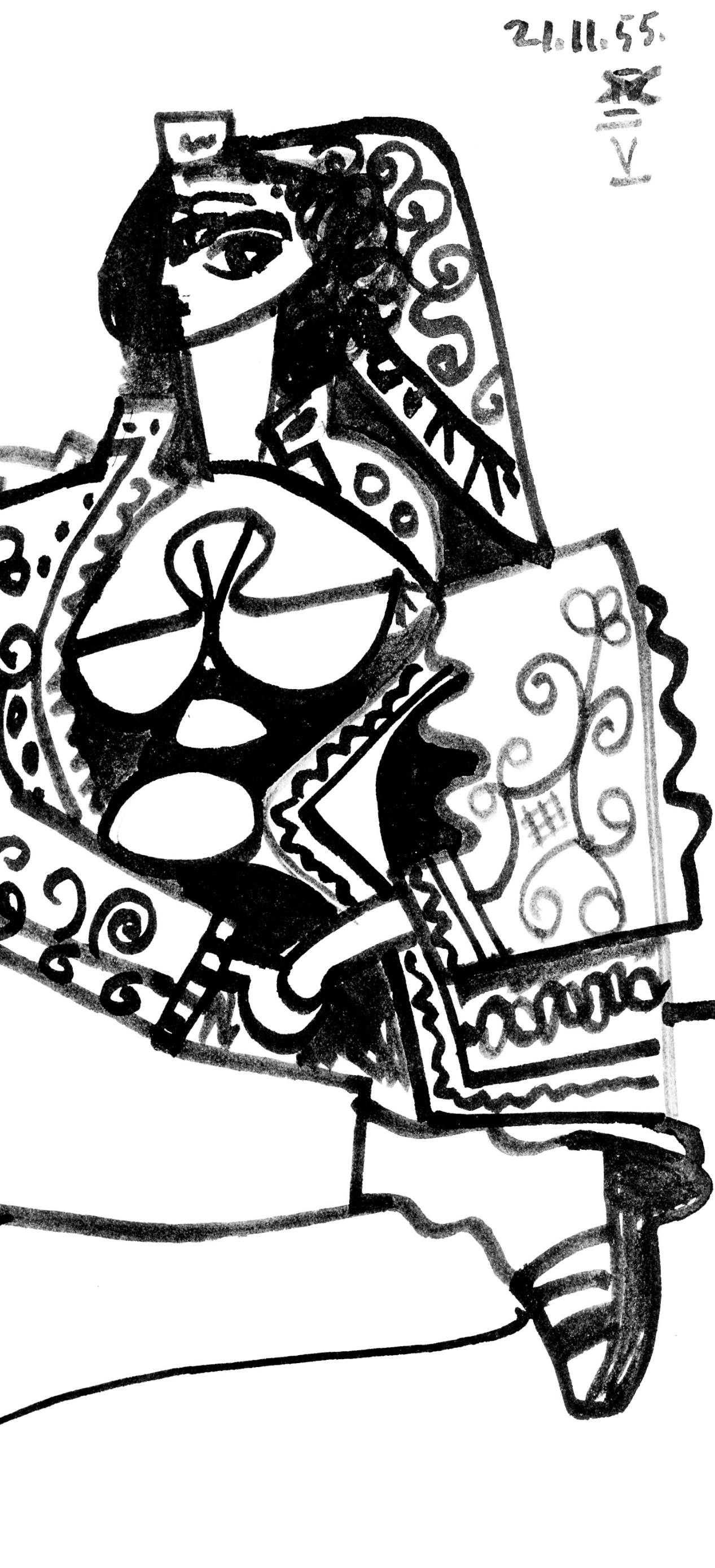 Picasso, Carnet de la Californie X (Bloch/Livres 94; Cramer 101) (dopo) - Figurative Print Nero di Pablo Picasso