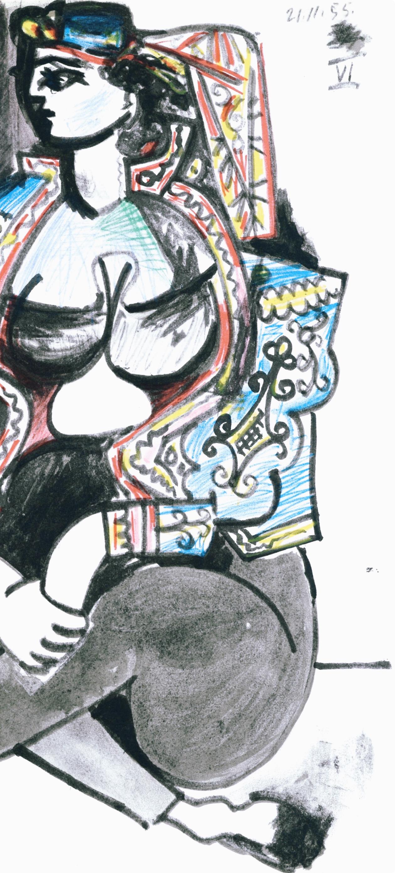Picasso, Carnet de la Californie XII (Bloch/Livres 94; Cramer 101) (dopo) - Abstract Print Grigio di Pablo Picasso