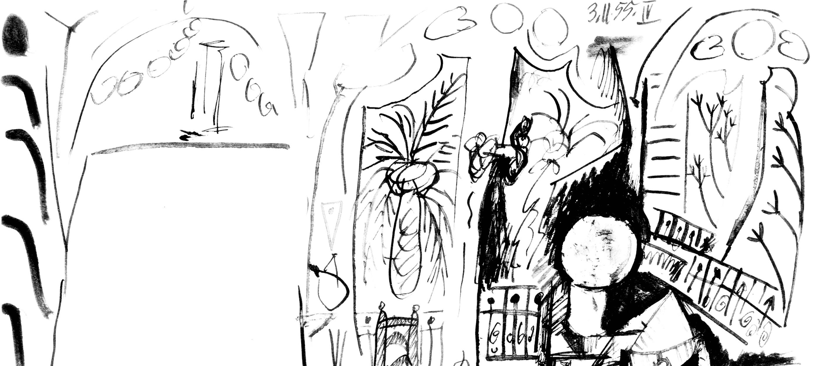 Picasso, Carnet de la Californie XXV (Bloch/Livres 94; Cramer 101) (after) - Gray Interior Print by Pablo Picasso