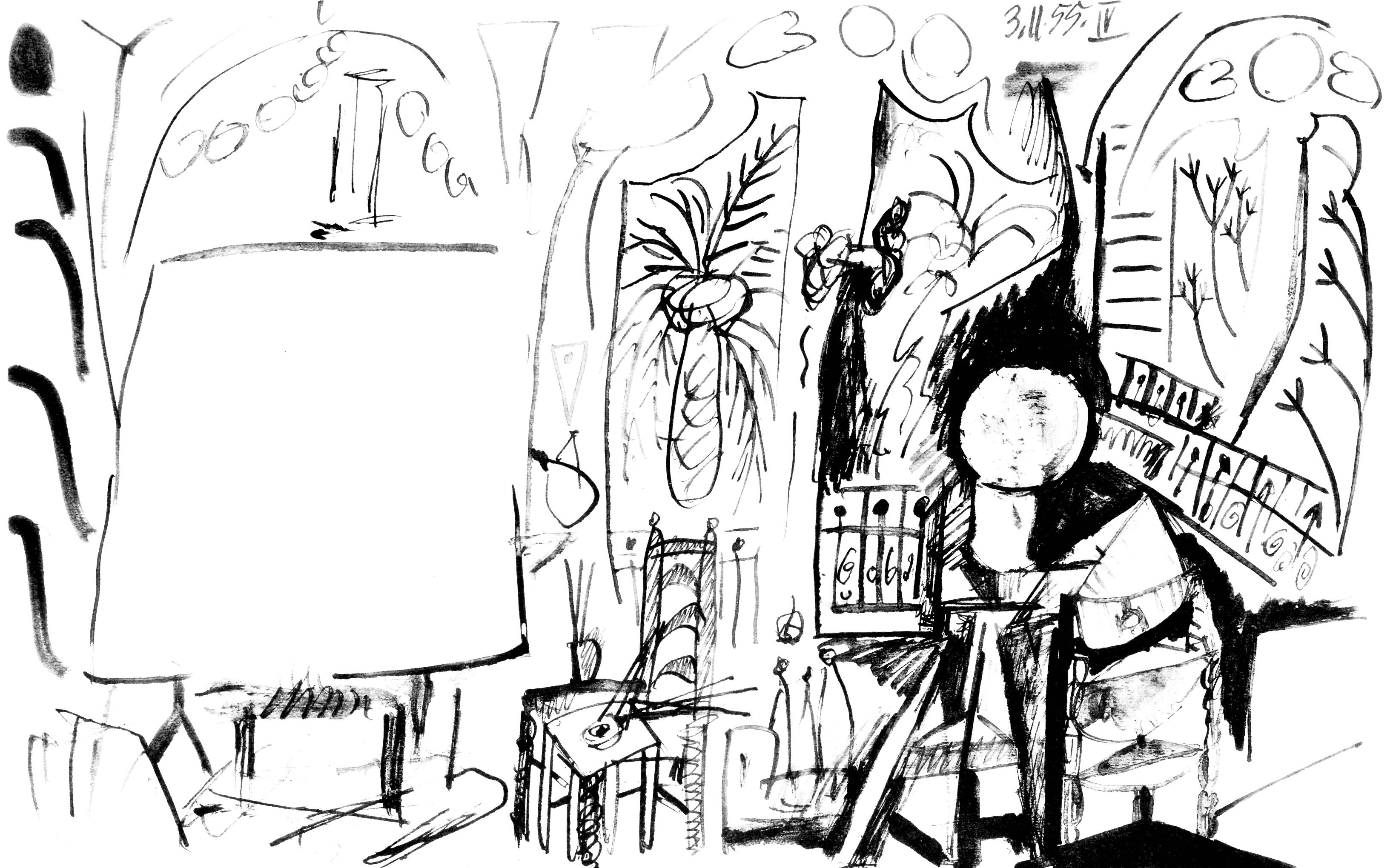 Pablo Picasso Interior Print - Picasso, Carnet de la Californie XXV (Bloch/Livres 94; Cramer 101) (after)