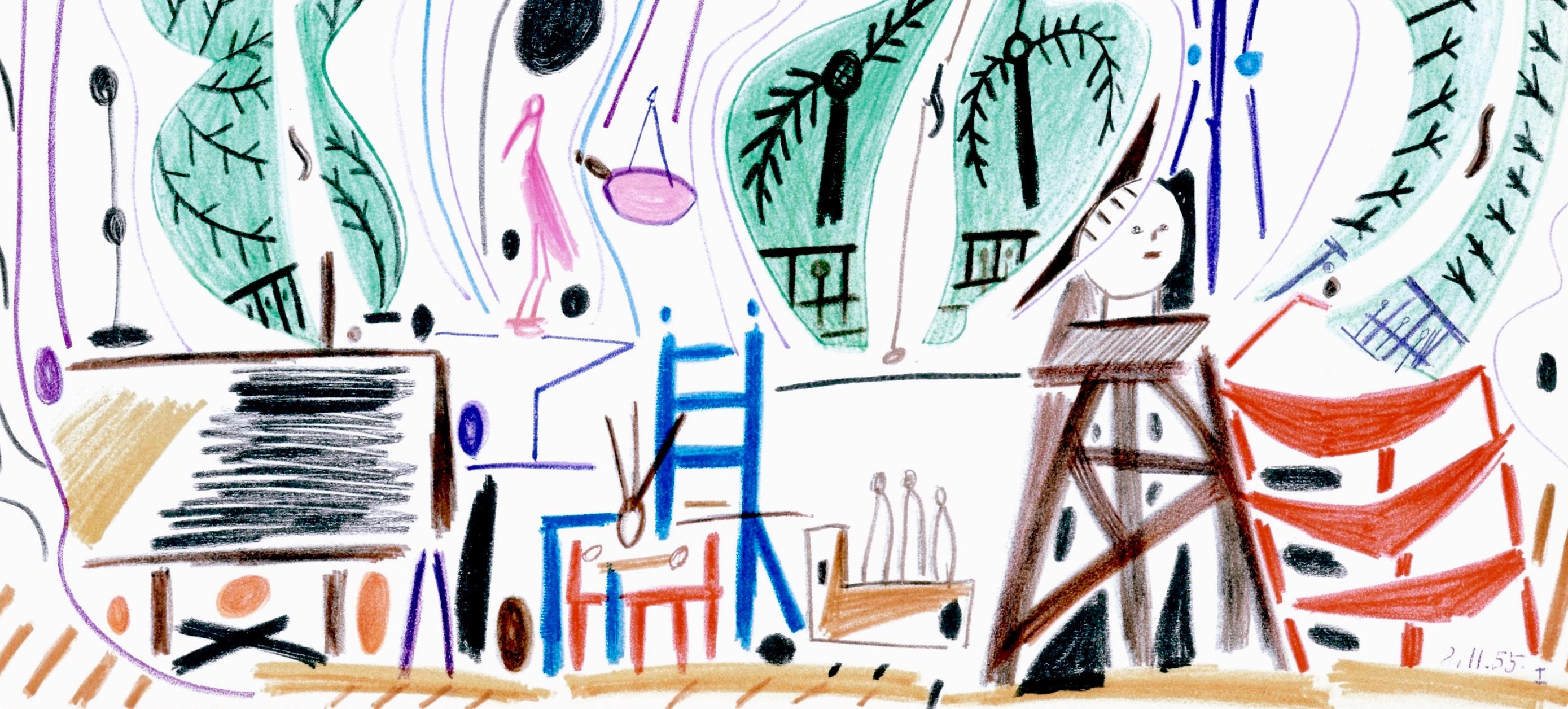 Picasso, Carnet de la Californie XXVII (Bloch/Livres 94; Cramer 101) (after) - Gray Interior Print by Pablo Picasso