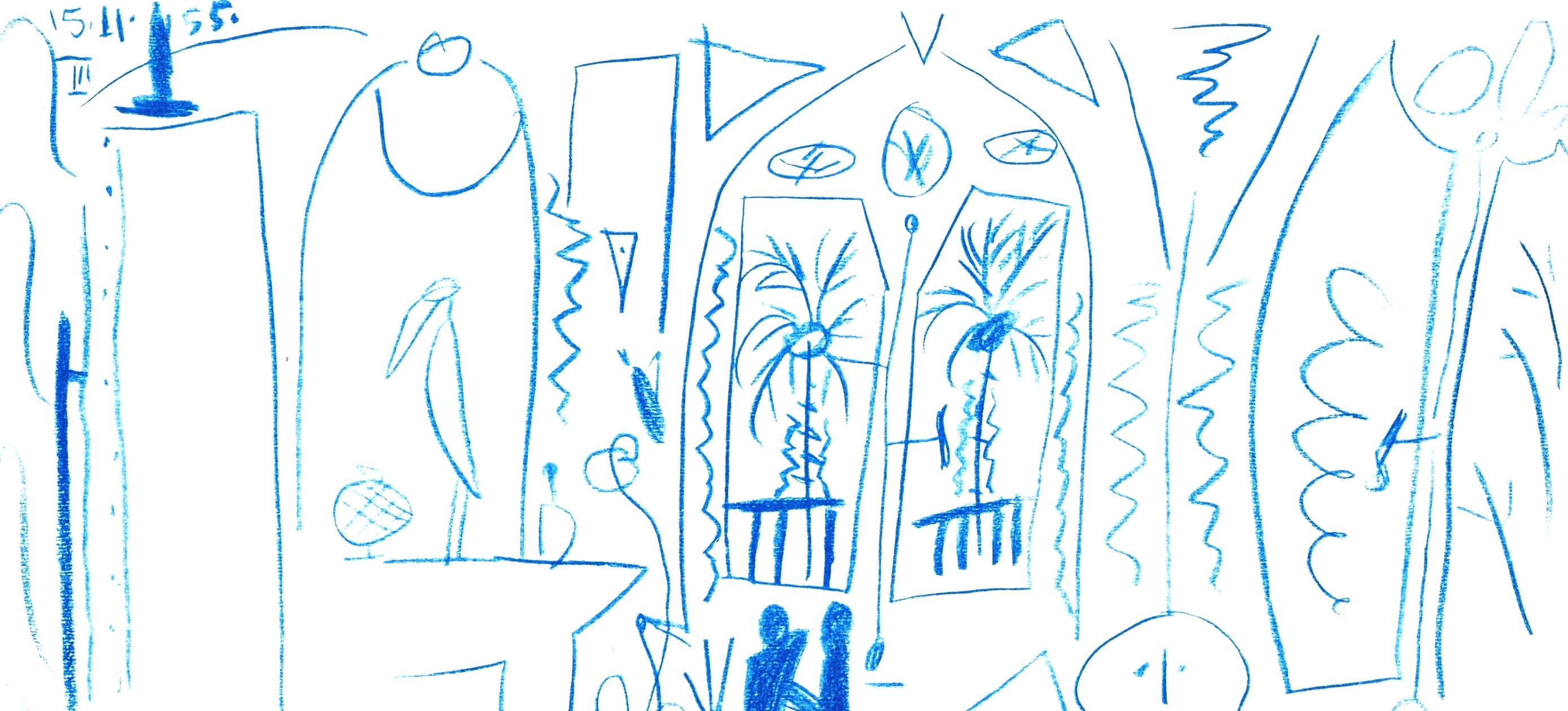 Picasso, Carnet de la Californie XXXV (Bloch/Livres 94; Cramer 101) (dopo) - Interior Print Grigio di Pablo Picasso