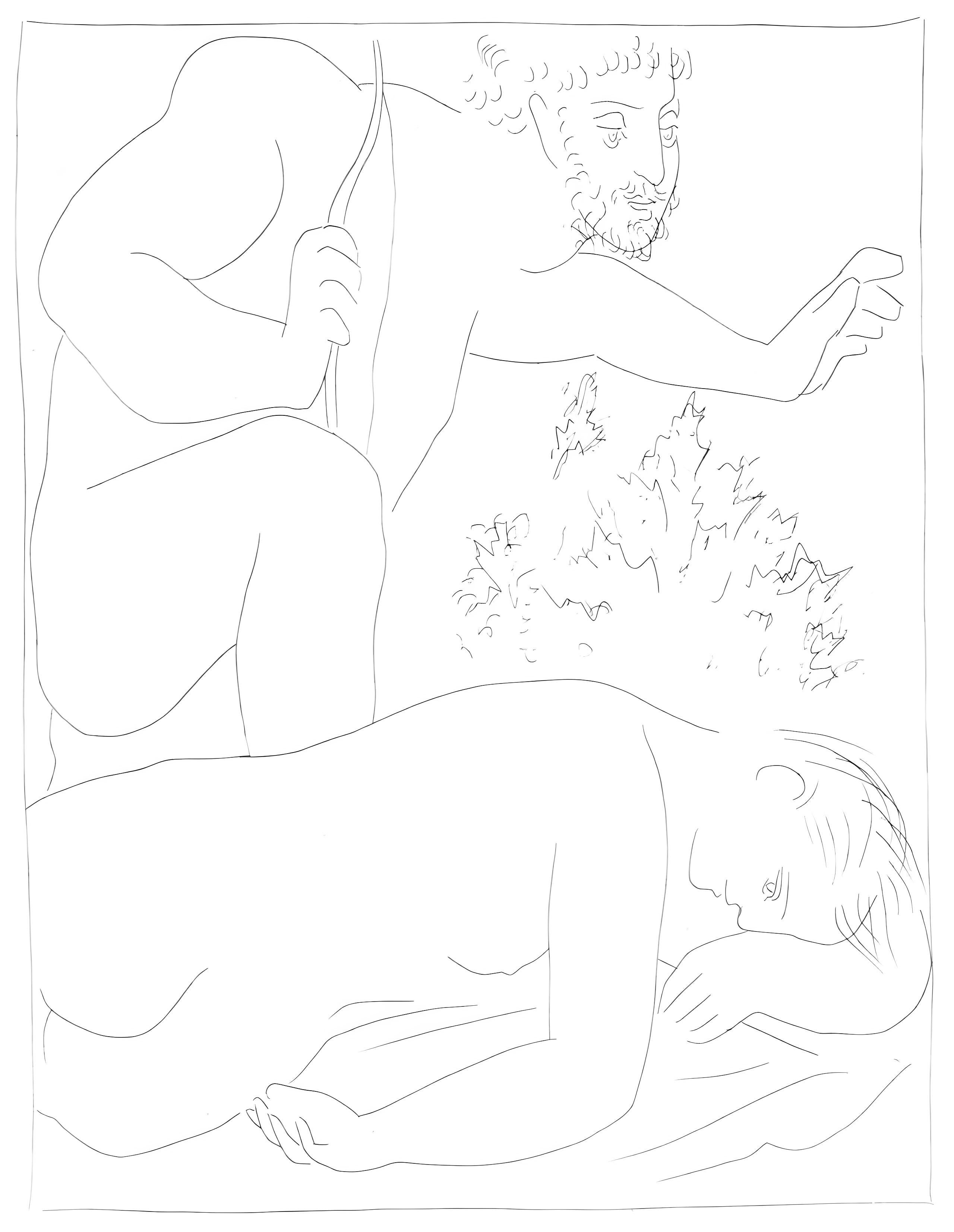 Pablo Picasso Abstract Print - Picasso, Céphale tue par mégarde sa femme Procris, Les Métamorphoses (after)