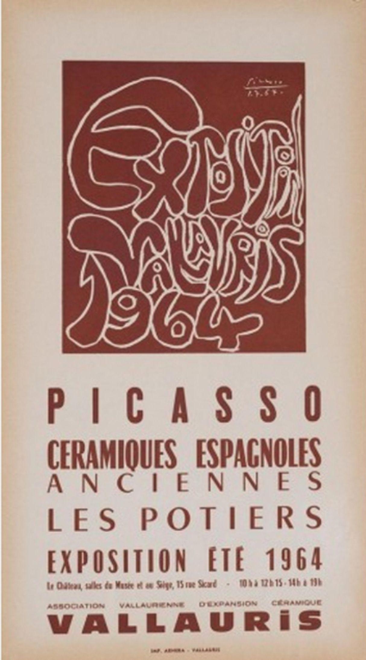 Picasso Ceramiques Espagnoles 1964 exposition lithograph - Print by Pablo Picasso