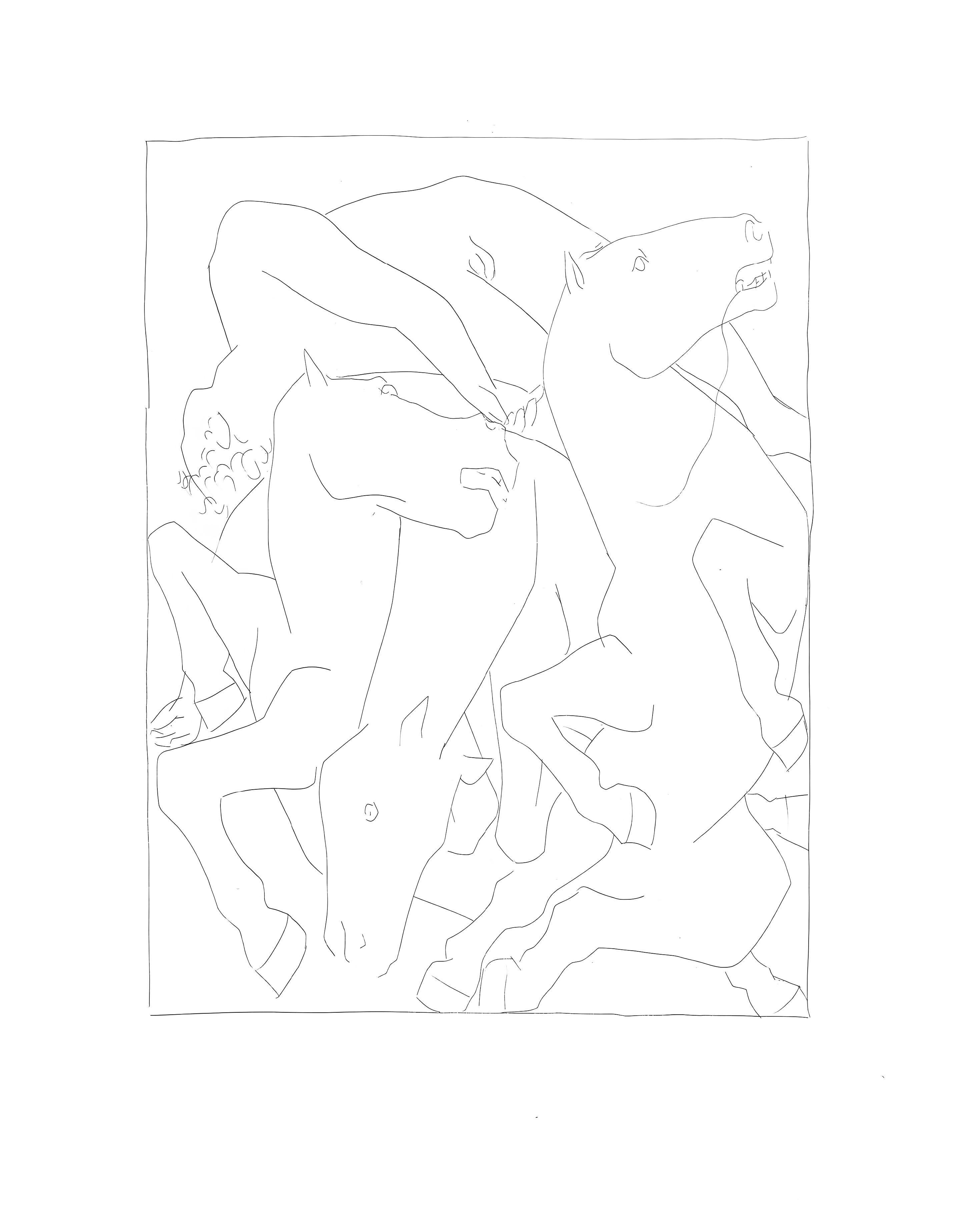 Lithograph on vélin papier Vergé fin blanc des papeteries de Bellerive paper. Paper size: 11.02 x 8.66 inches. Inscription: Unsigned and unnumbered, as issued. Notes: From the folio, Suite des reproductions des Eaux-fortes de Pablo Picasso pour