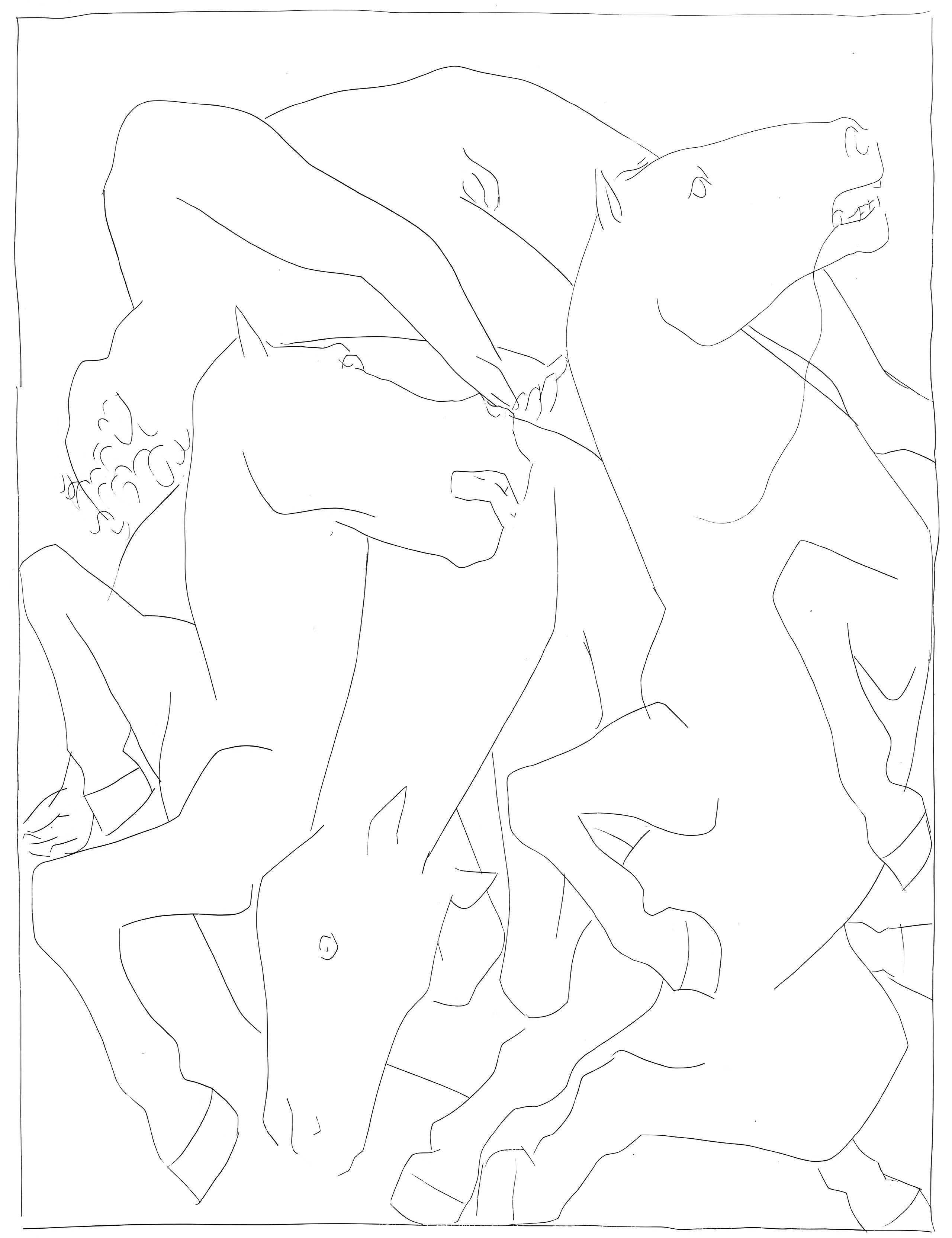 Pablo Picasso Figurative Print - Picasso, Chute de Phaéthon avec le char du soleil, Les Métamorphoses (after)