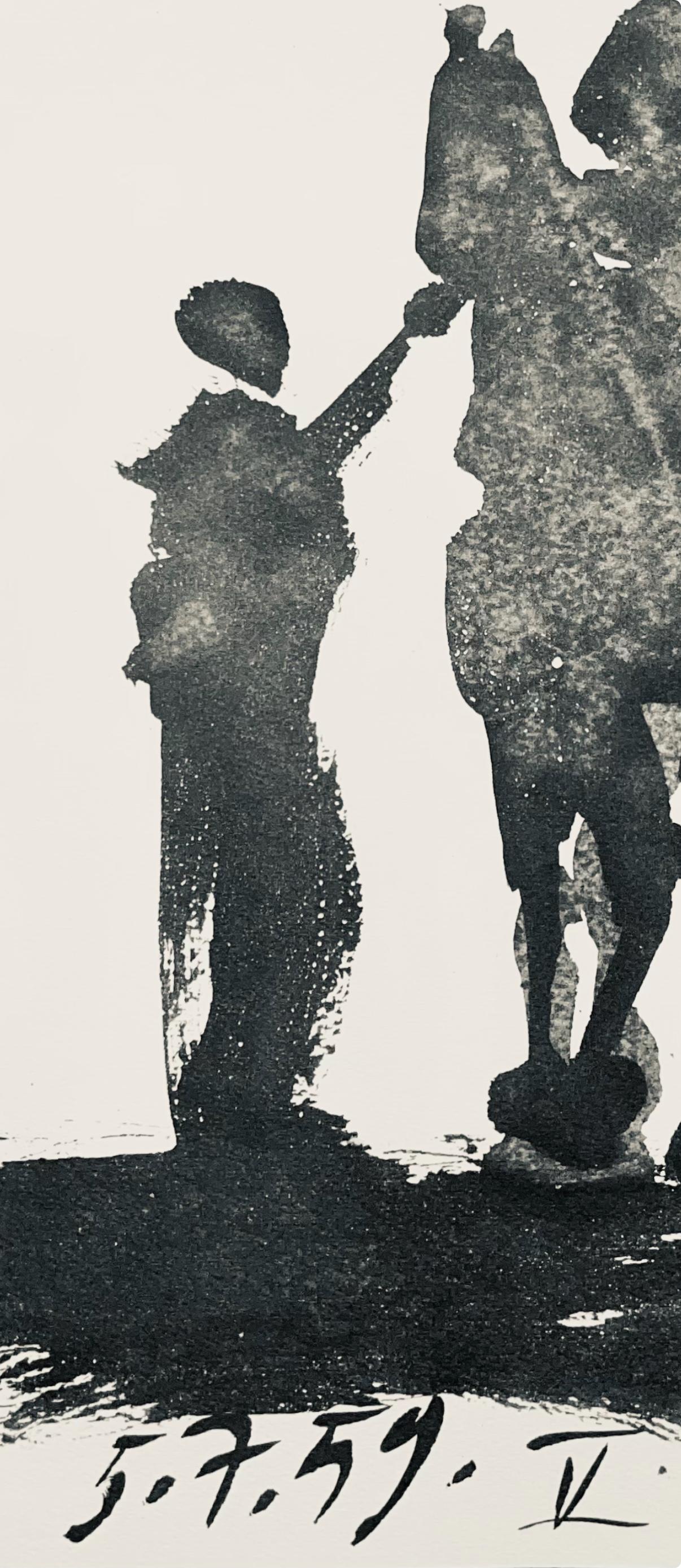 Picasso, Composition (Bloch 1276; Czwiklitzer 23), Toros y Toreros (after) - Gray Figurative Print by Pablo Picasso