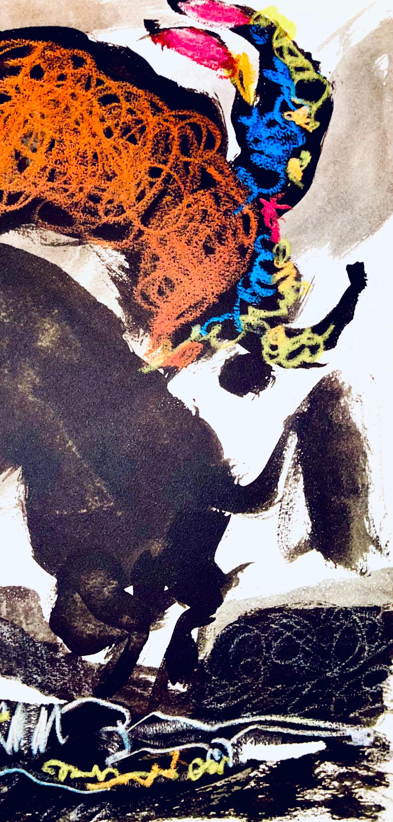Picasso, Composition (Bloch 1276; Czwiklitzer 23), Toros y Toreros (after) - Beige Figurative Print by Pablo Picasso