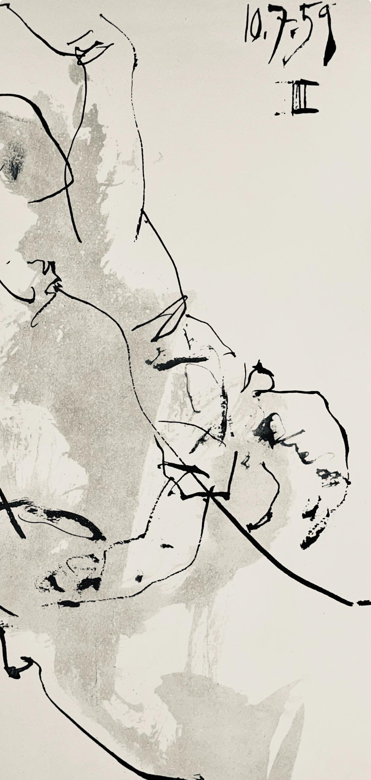 Picasso, Composition (Bloch 1276 ; Czwiklitzer 23), Toros y Toreros (après) - Beige Figurative Print par Pablo Picasso