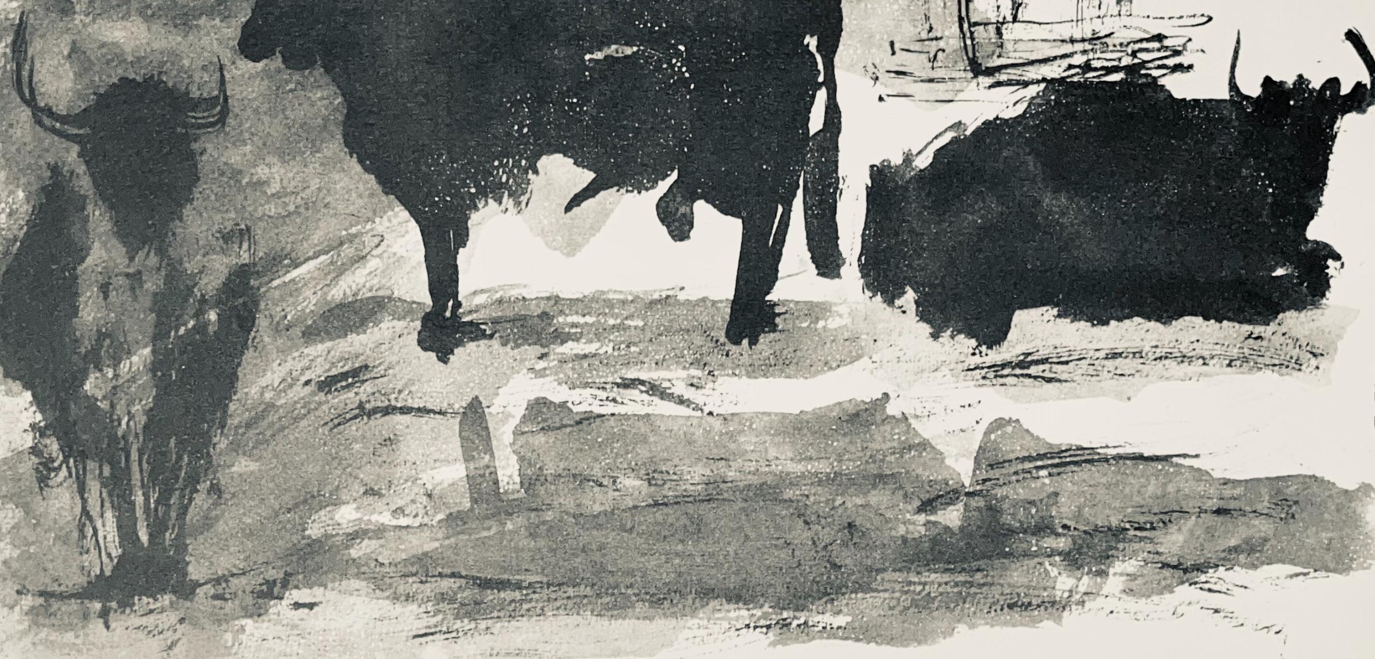 Picasso, Composizione (Bloch 1276; Czwiklitzer 23), Toros y Toreros (dopo) - Figurative Print Grigio di Pablo Picasso