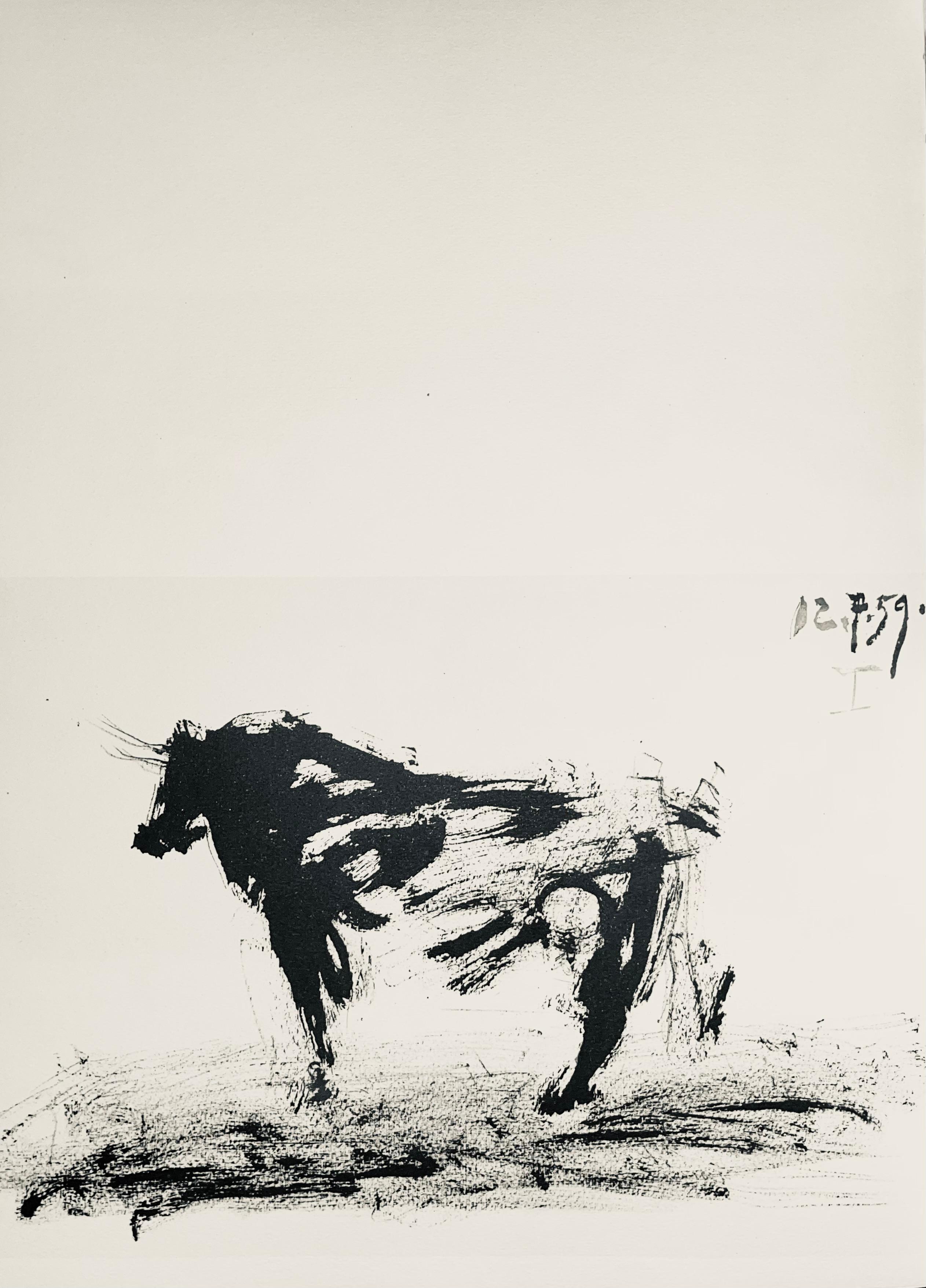 Picasso, Composition (Bloch 1276 ; Czwiklitzer 23), Toros y Toreros (après) - Beige Figurative Print par Pablo Picasso