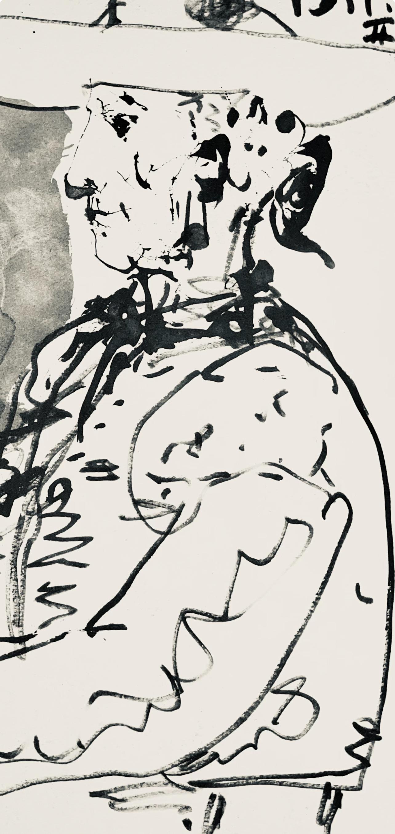 Picasso, Composition (Bloch 1276; Czwiklitzer 23), Toros y Toreros (after) - Gray Figurative Print by Pablo Picasso