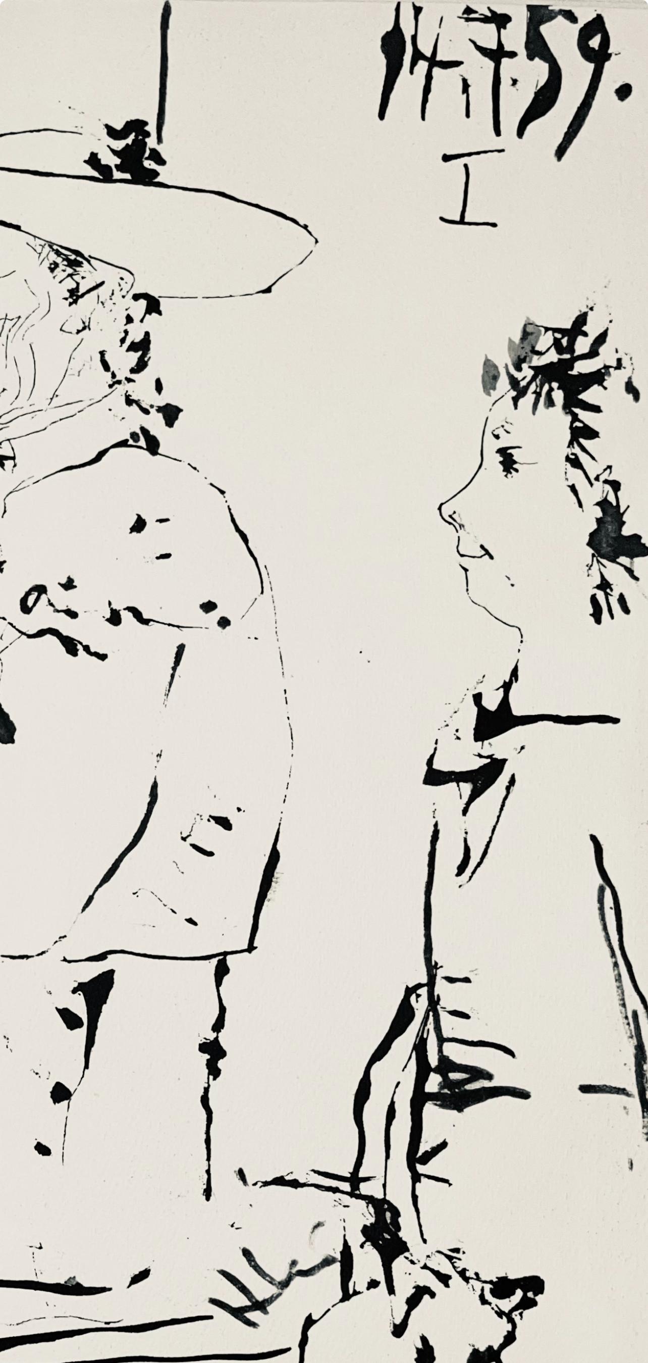 Picasso, Composition (Bloch 1276 ; Czwiklitzer 23), Toros y Toreros (après) - Beige Figurative Print par Pablo Picasso