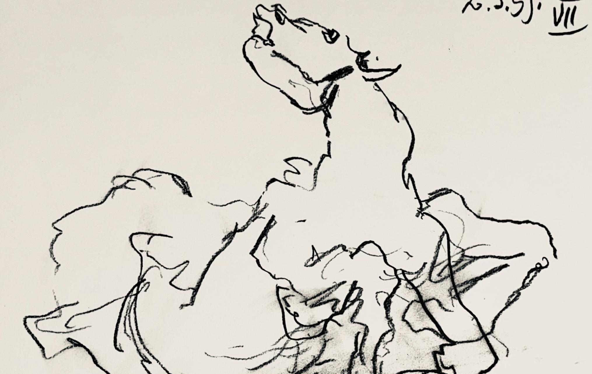 Picasso, Composition (Bloch 1276; Czwiklitzer 23), Toros y Toreros (after) - Beige Figurative Print by Pablo Picasso