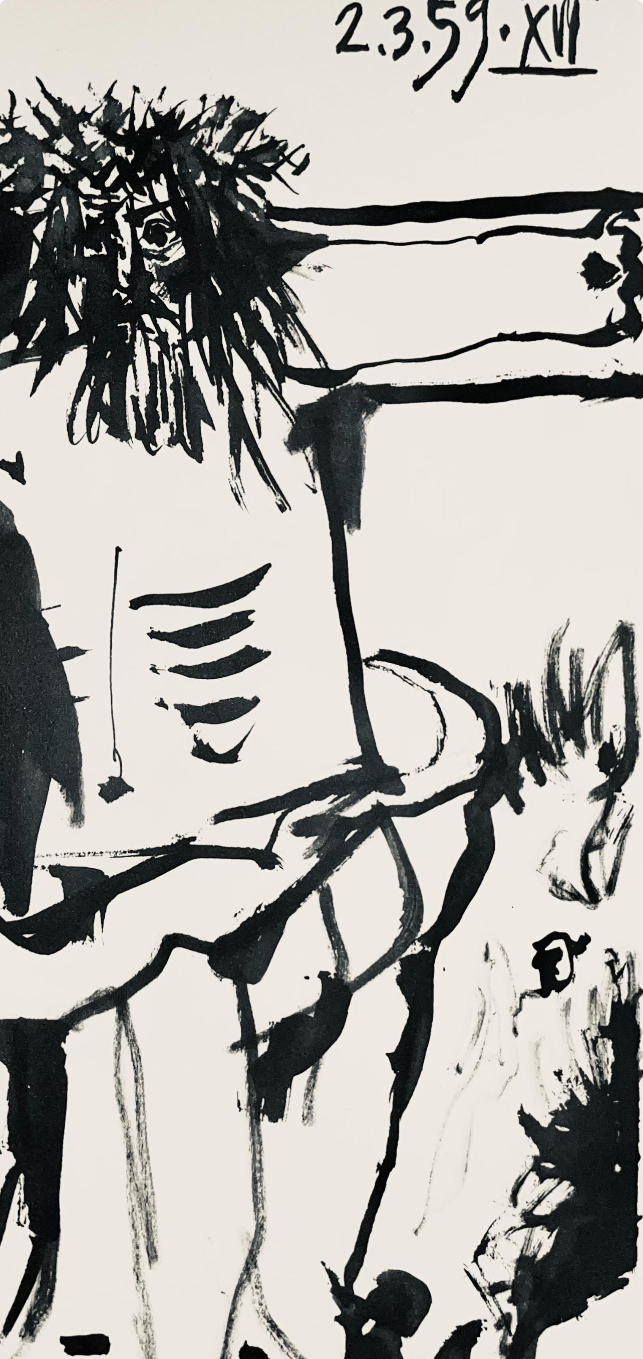 Picasso, Composition (Bloch 1276; Czwiklitzer 23), Toros y Toreros (after) - Beige Figurative Print by Pablo Picasso