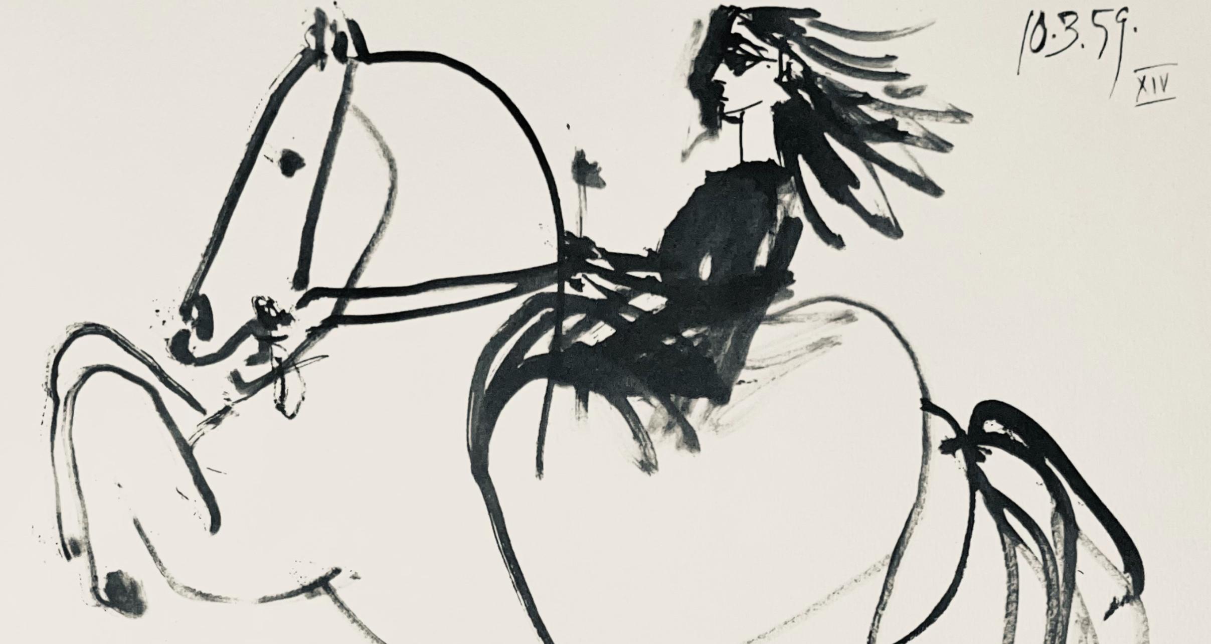 Picasso, Composition (Bloch 1276; Czwiklitzer 23), Toros y Toreros (after) - Beige Figurative Print by Pablo Picasso