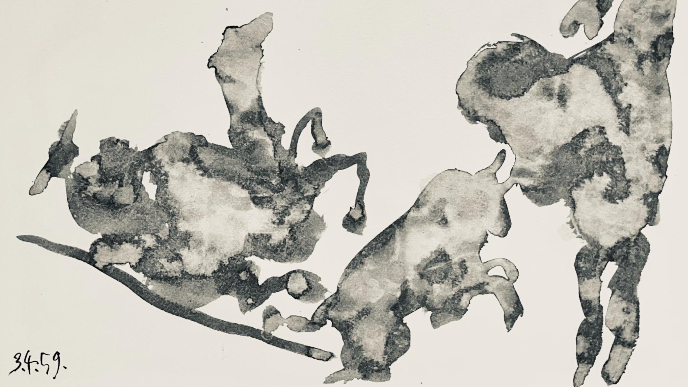 Picasso, Composition (Bloch 1276; Czwiklitzer 23), Toros y Toreros (after) - Beige Figurative Print by Pablo Picasso