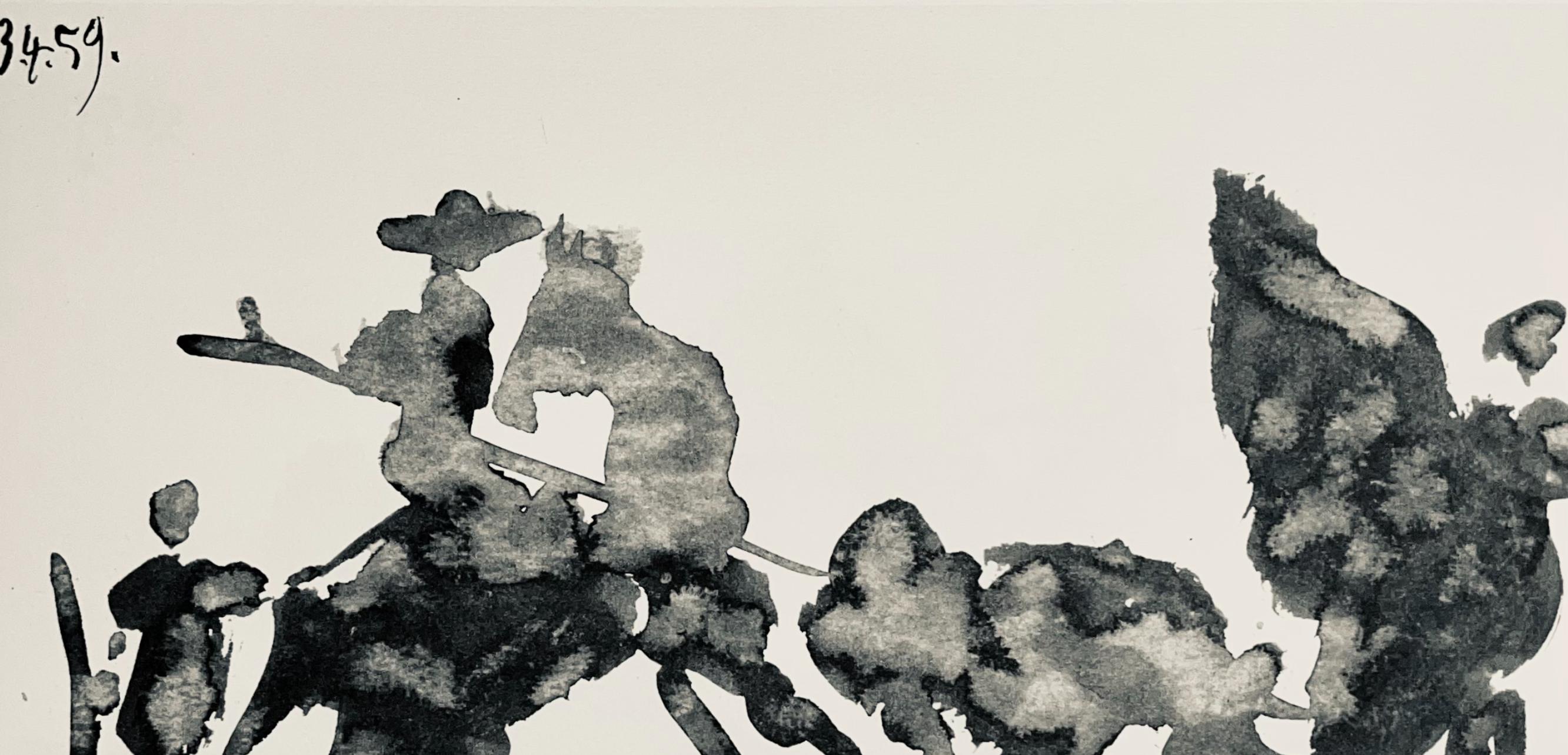 Picasso, Composizione (Bloch 1276; Czwiklitzer 23), Toros y Toreros (dopo) - Figurative Print Beige di Pablo Picasso