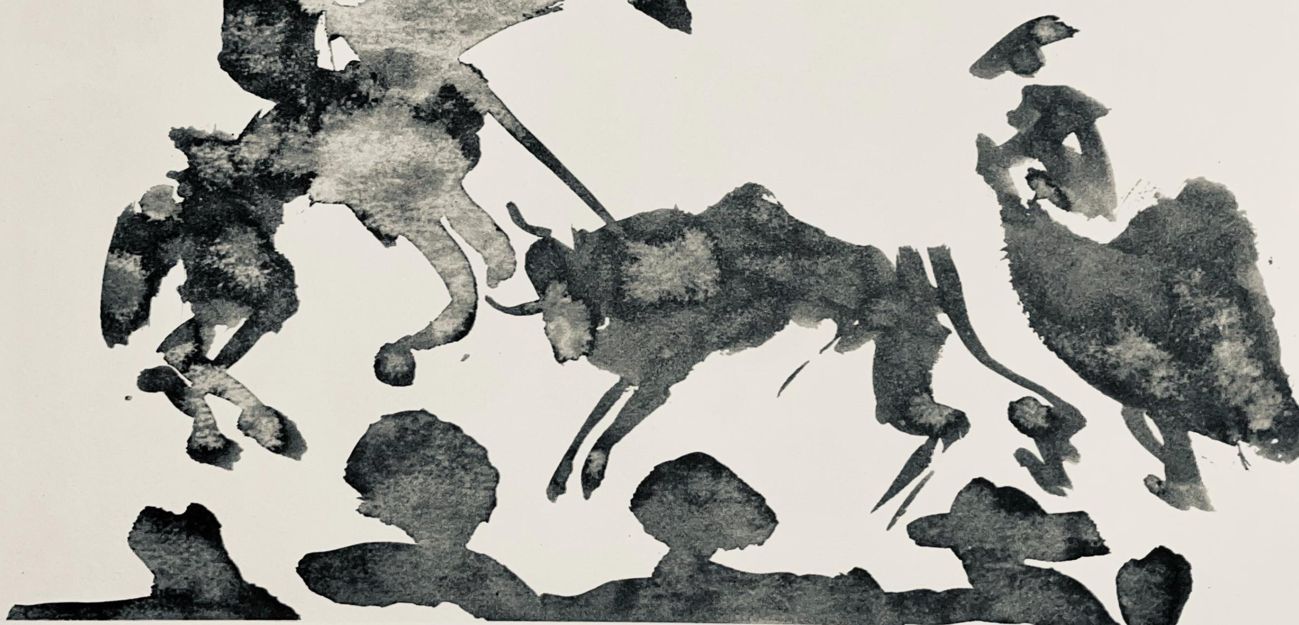 Picasso, Composition (Bloch 1276; Czwiklitzer 23), Toros y Toreros (after) - Beige Figurative Print by Pablo Picasso
