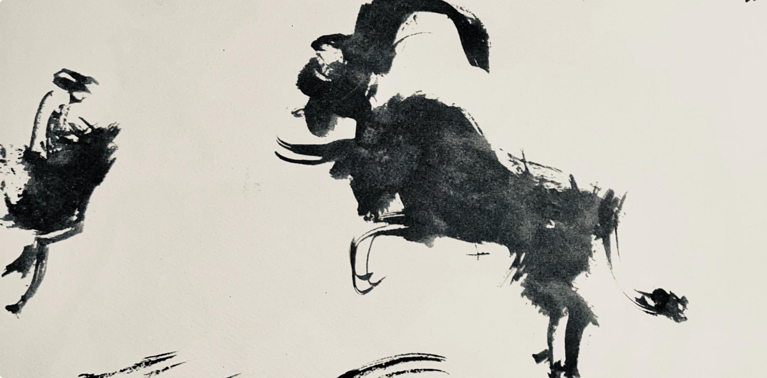 Picasso, Composition (Bloch 1276; Czwiklitzer 23), Toros y Toreros (after) - Beige Figurative Print by Pablo Picasso